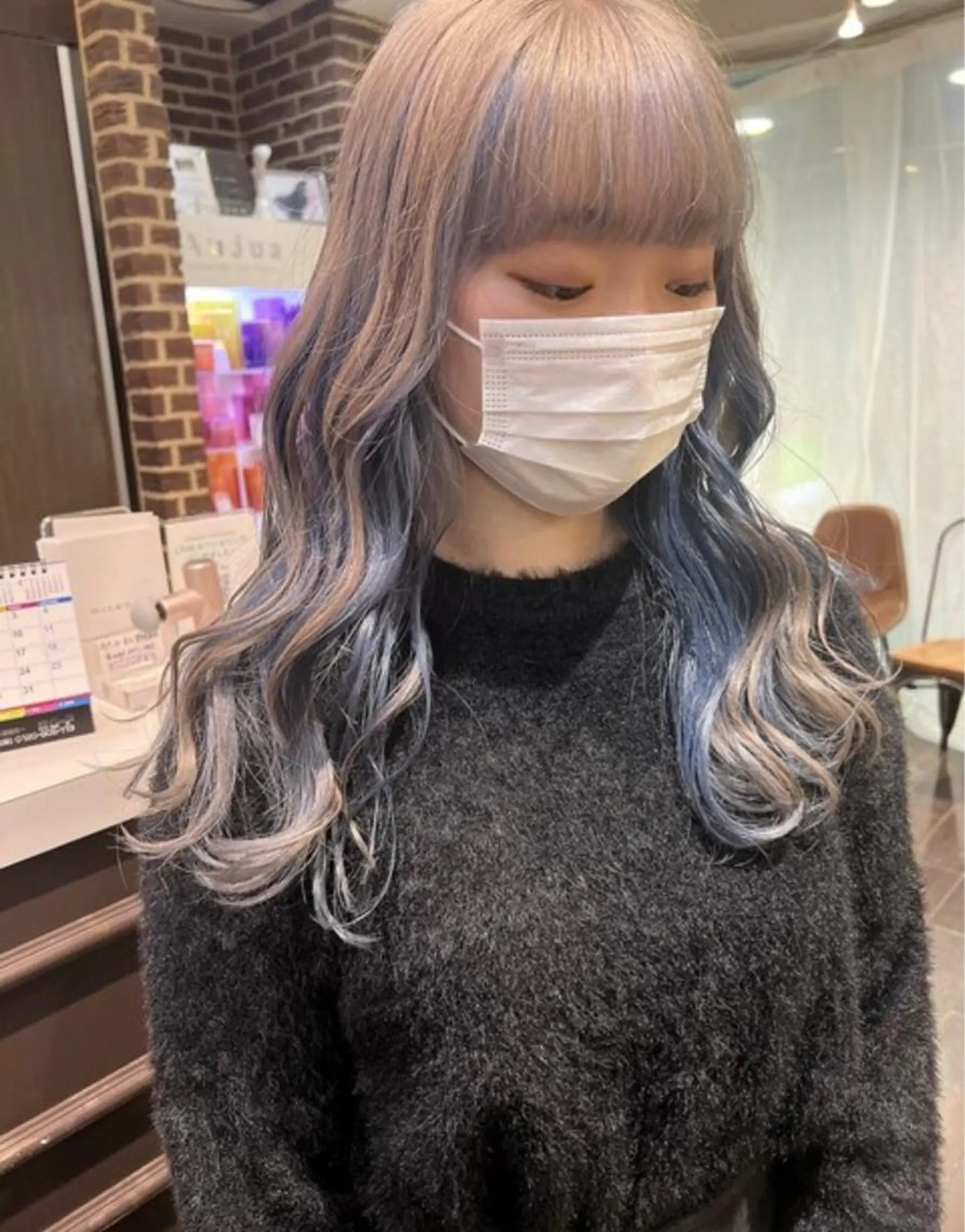 ロング カラー ハイトーンカラー 学生 韓国レイヤー🇰🇷 🤍🎀honokaのヘアスタイル