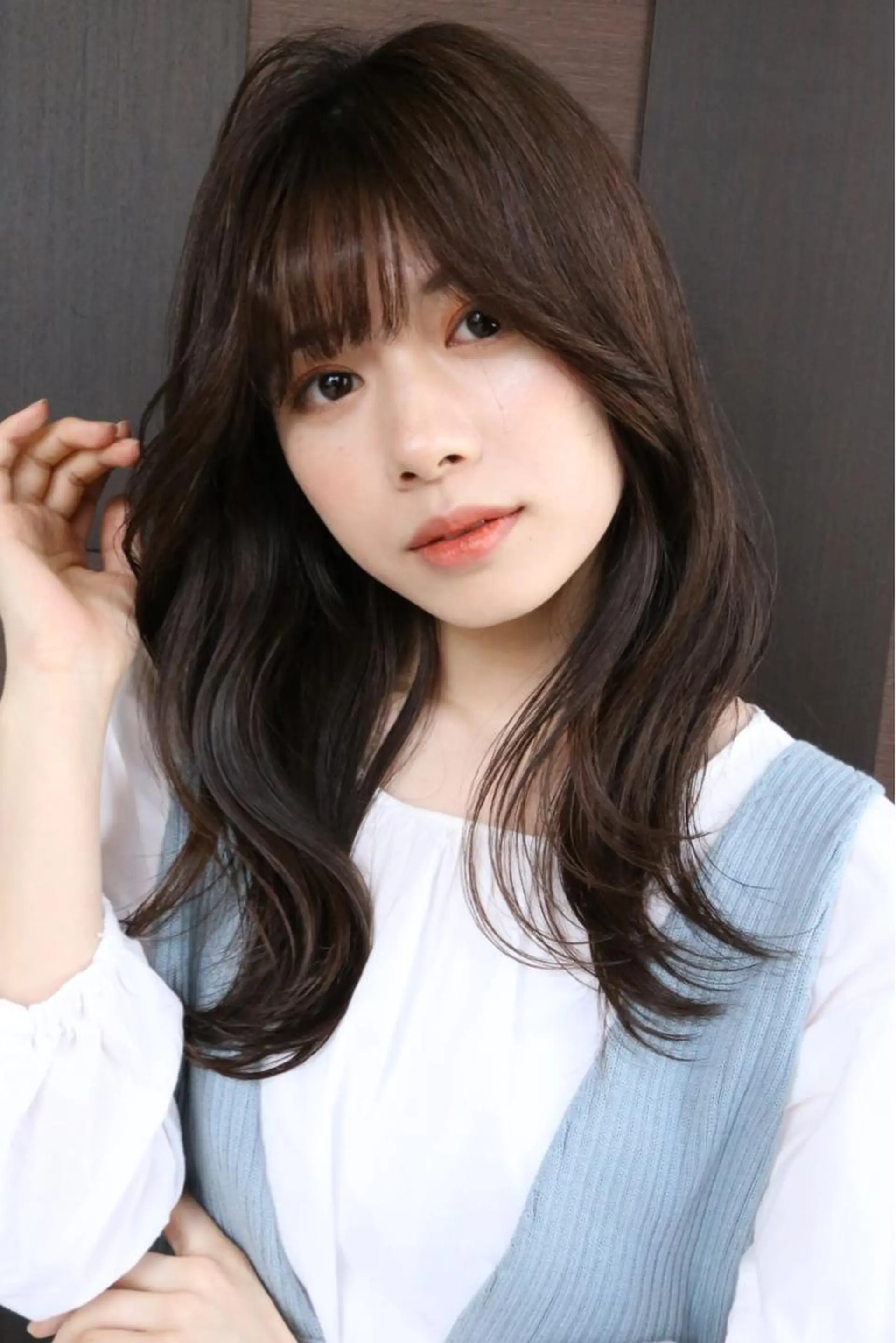 セミロング カラー 淡路上新庄/髪質改善 .艶カラー/野口春貴のヘアスタイル