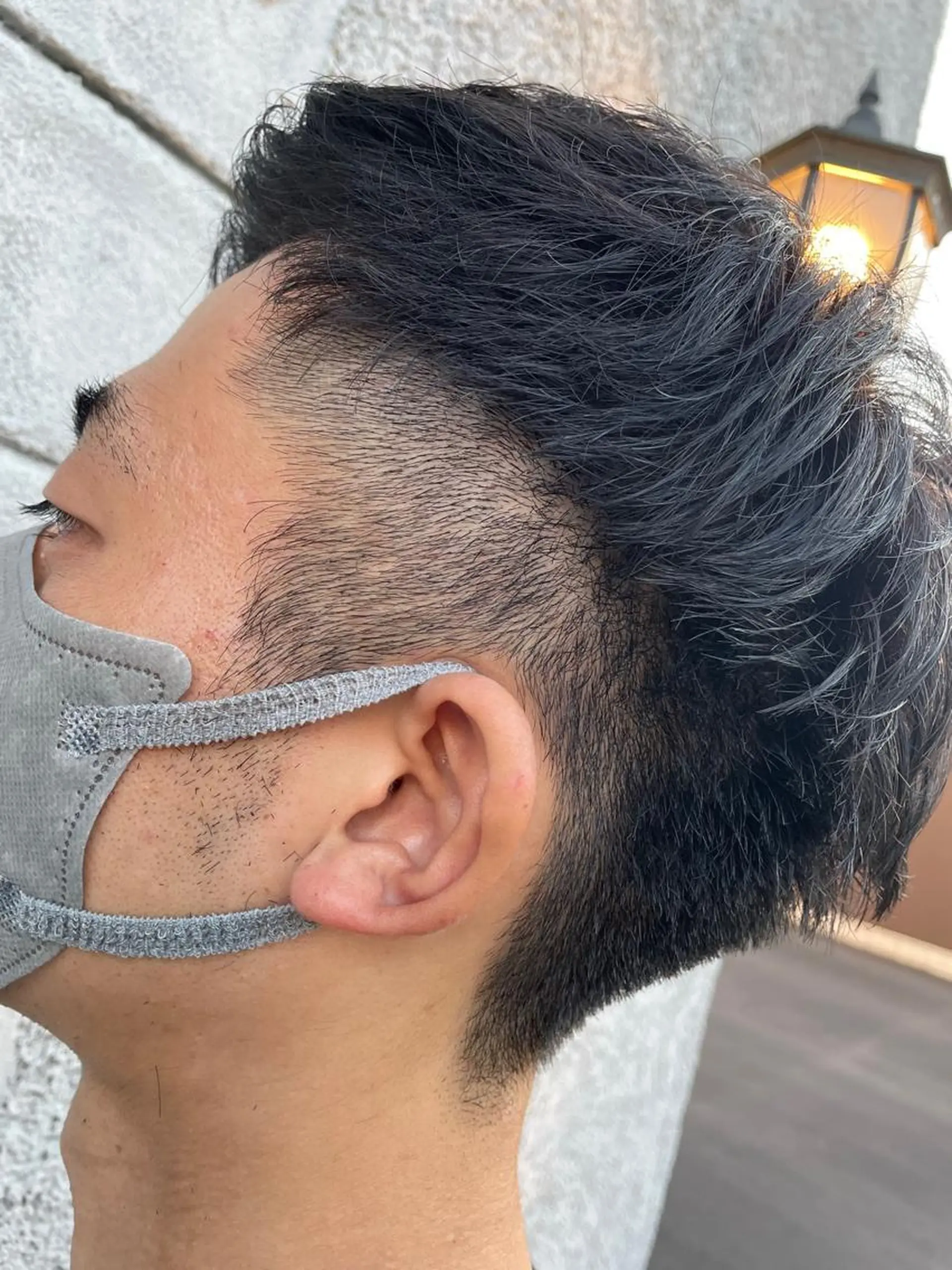 カラー 黒髪 ブルーカラー ブルーブラック 大賀 チサトのヘアスタイル