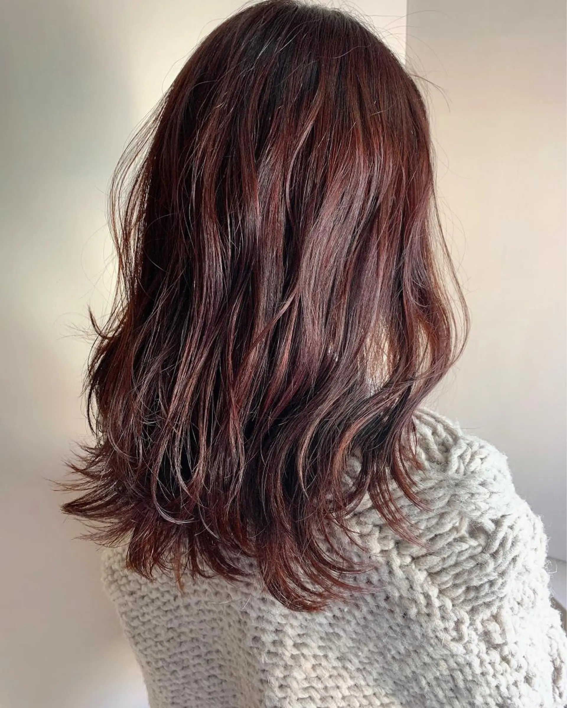 ミディアム カラー 心斎橋/レイヤー/ 艶カラー💖Sakiのヘアスタイル