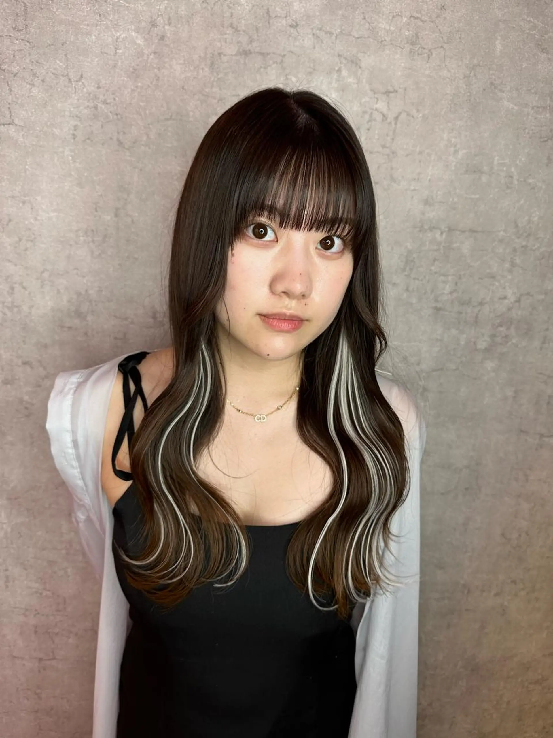 ミディアム カット ヘアカラー トリートメント 山崎/ボブ縮毛矯正 レイヤー髪質改善のヘアスタイル