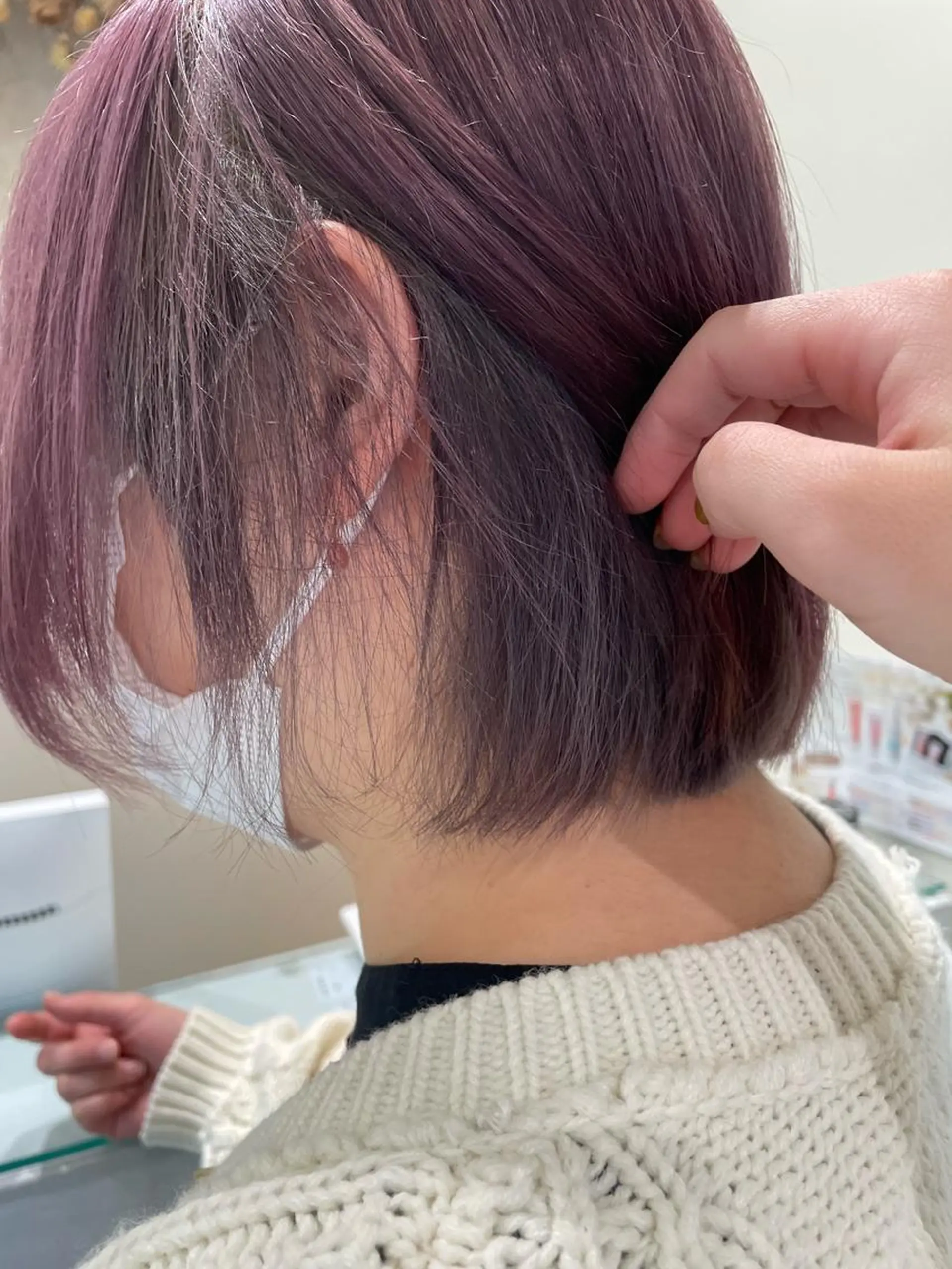 ショート カラー ブリーチ インナーカラー ラベンダーカラー シルバー ボブ ボブ/インナーカラー /眉毛/Miyuのヘアスタイル