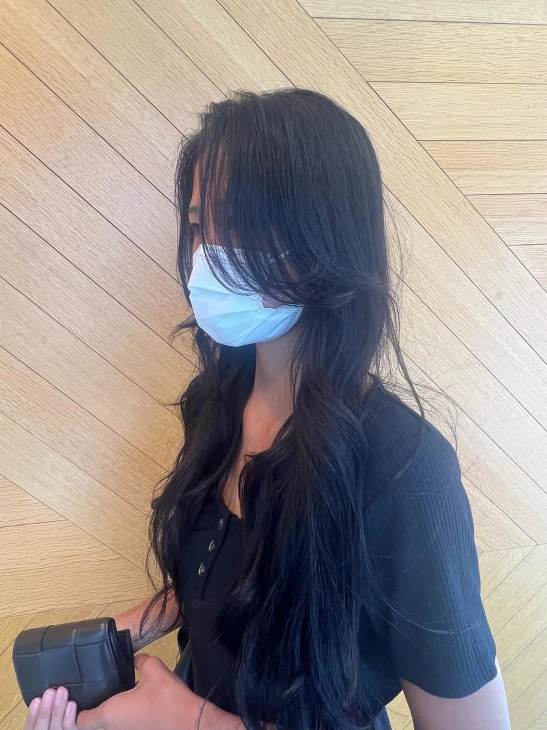 ロング パーマ 顔周りカット カット パーマ 韓国hair ·͜· watanabeのヘアスタイル