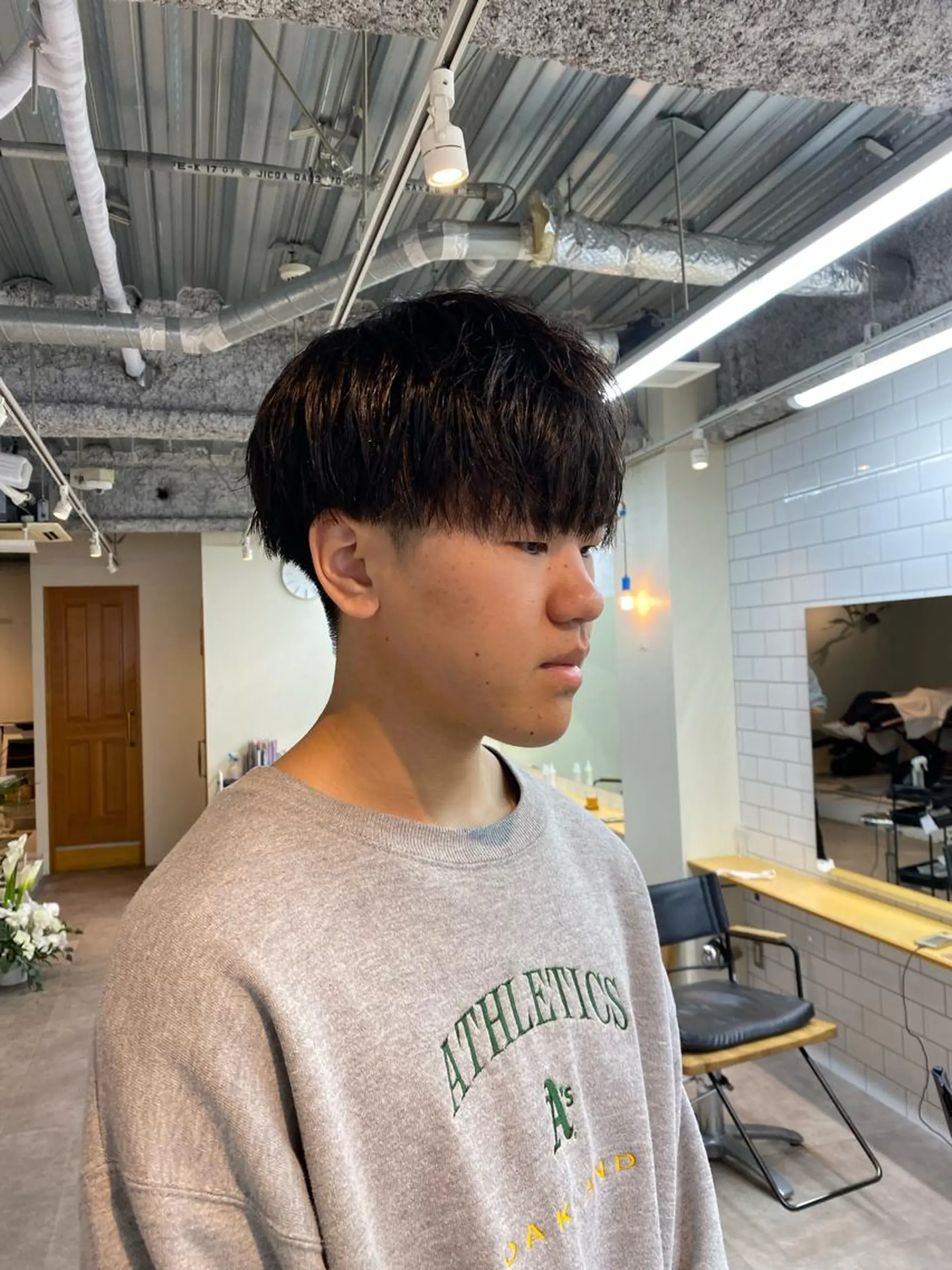 メンズ マッシュ カット トリートメント シャドウパーマ/ 波巻パーマYu-Kiのヘアスタイル