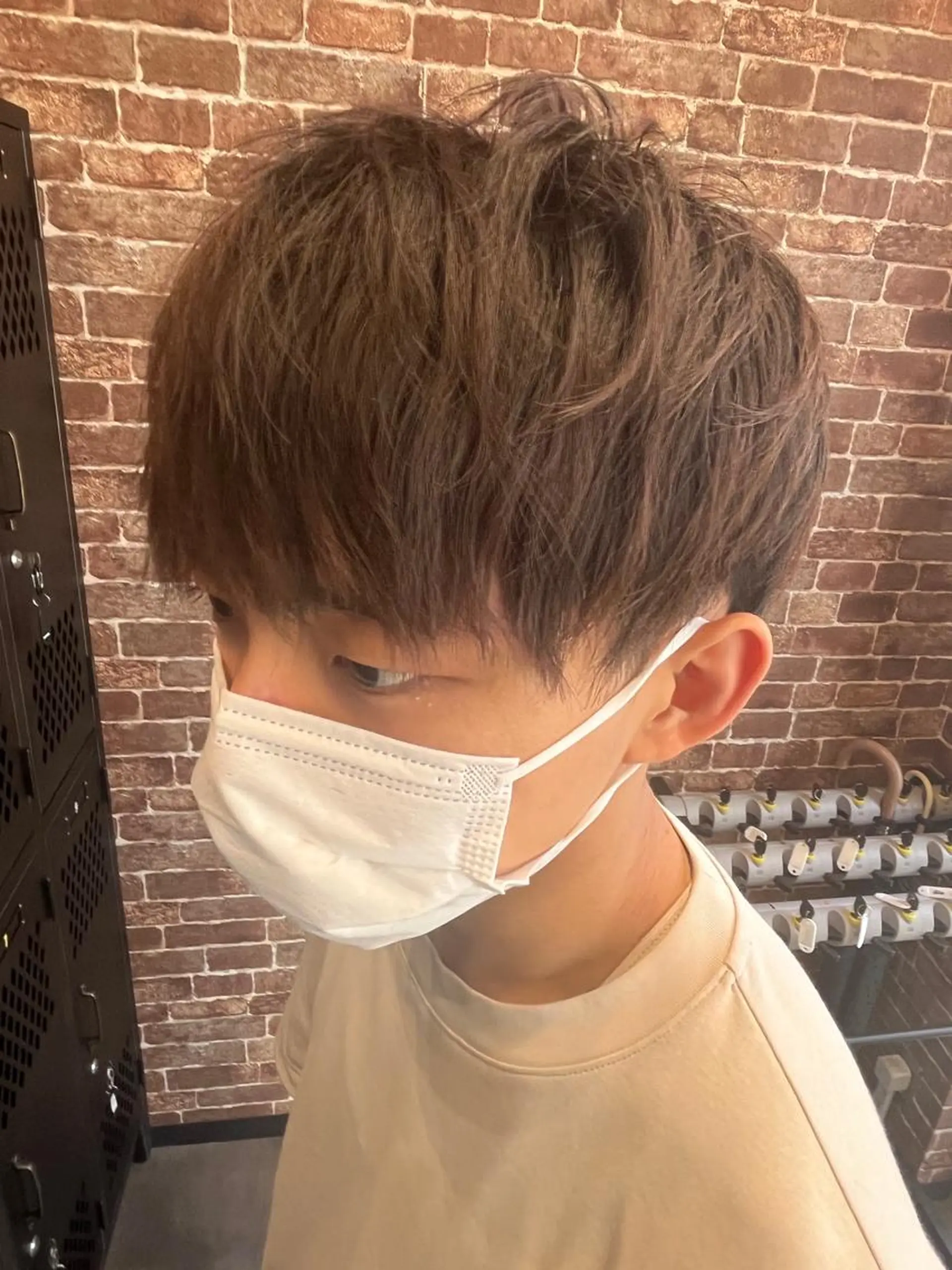 ショート カラー パーマ ヘアアレンジ メンズ キッズ ネイル マツエク・マツパ アイブロウ メンズハイライト メンズパーマ ブラウンカラー ケアカラー 透明感カラー 久木原 ゆりのヘアスタイル