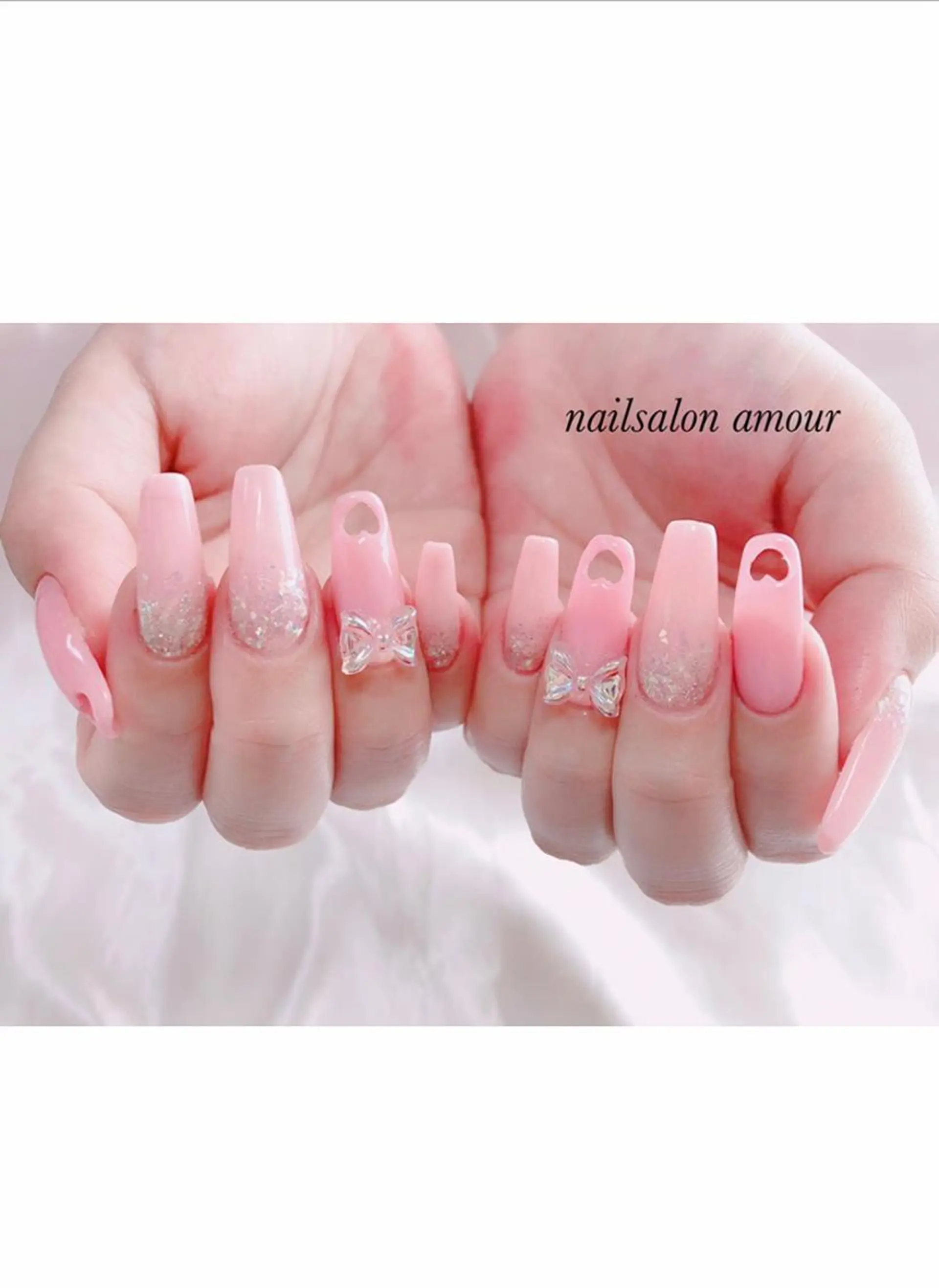ネイル ハート リボン nailsalon ♡amour♡のネイルデザイン