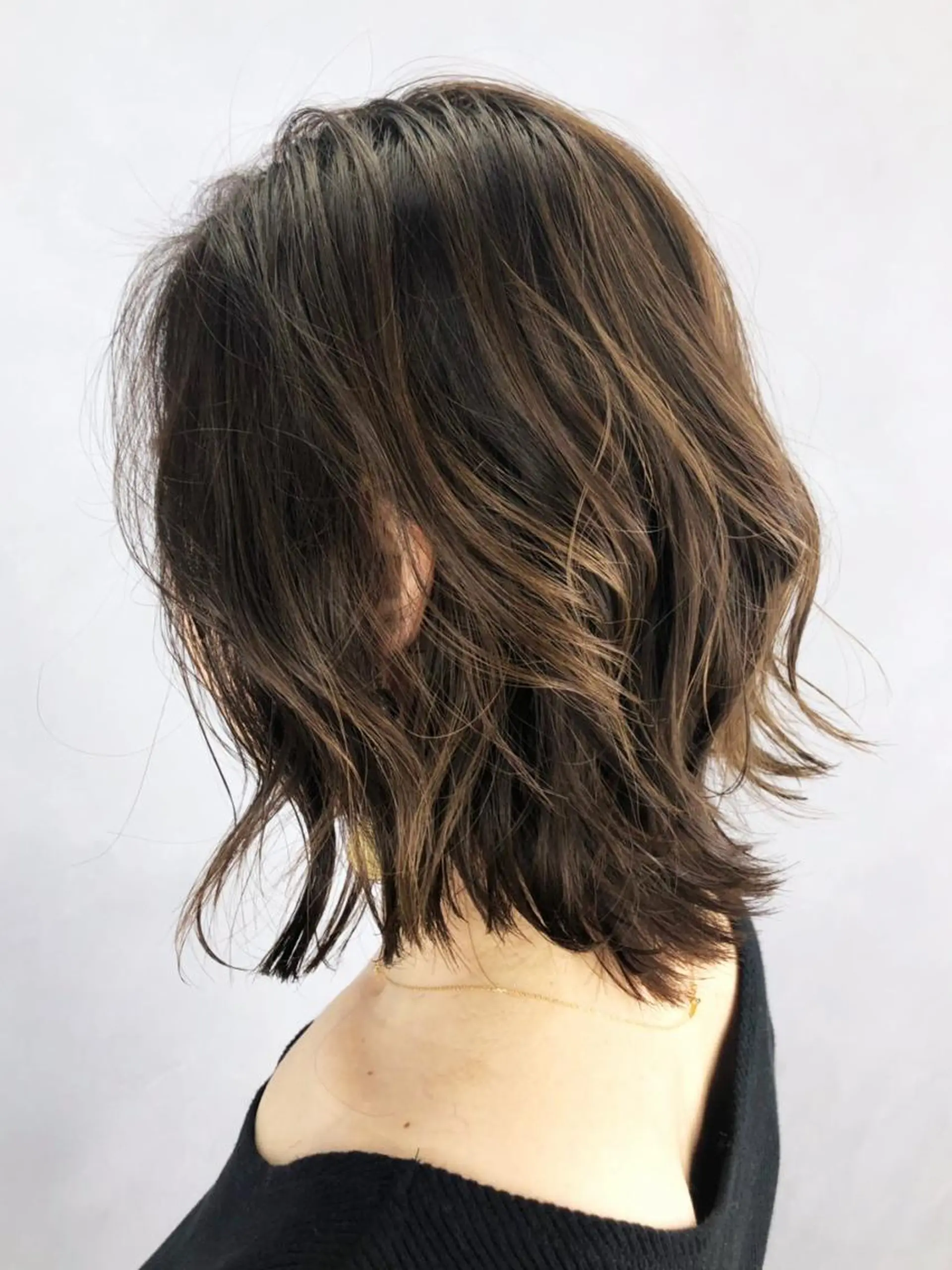 ミディアム カラー パーマ ヘアアレンジ ハイライトカラー ハイライト ITbyALBUM 中野店のヘアスタイル