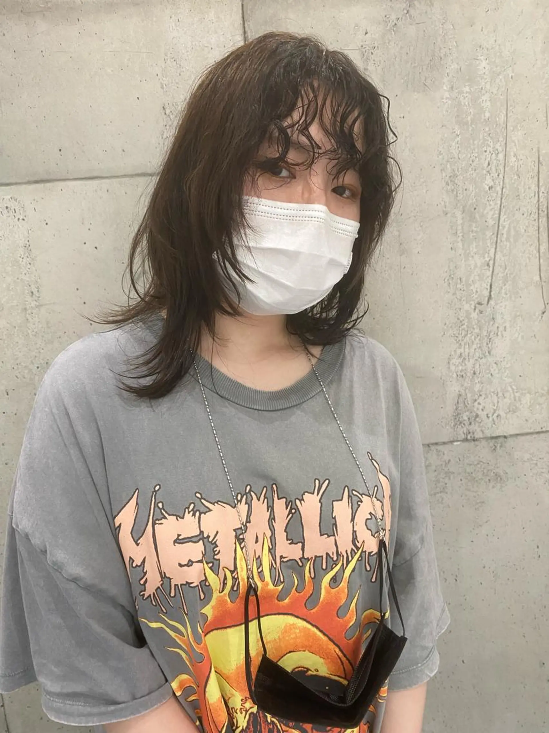 ミディアム パーマ ヘアアレンジ ミディアムパーマ ウルフカット スパイラルパーマ カット 東 寛道のヘアスタイル