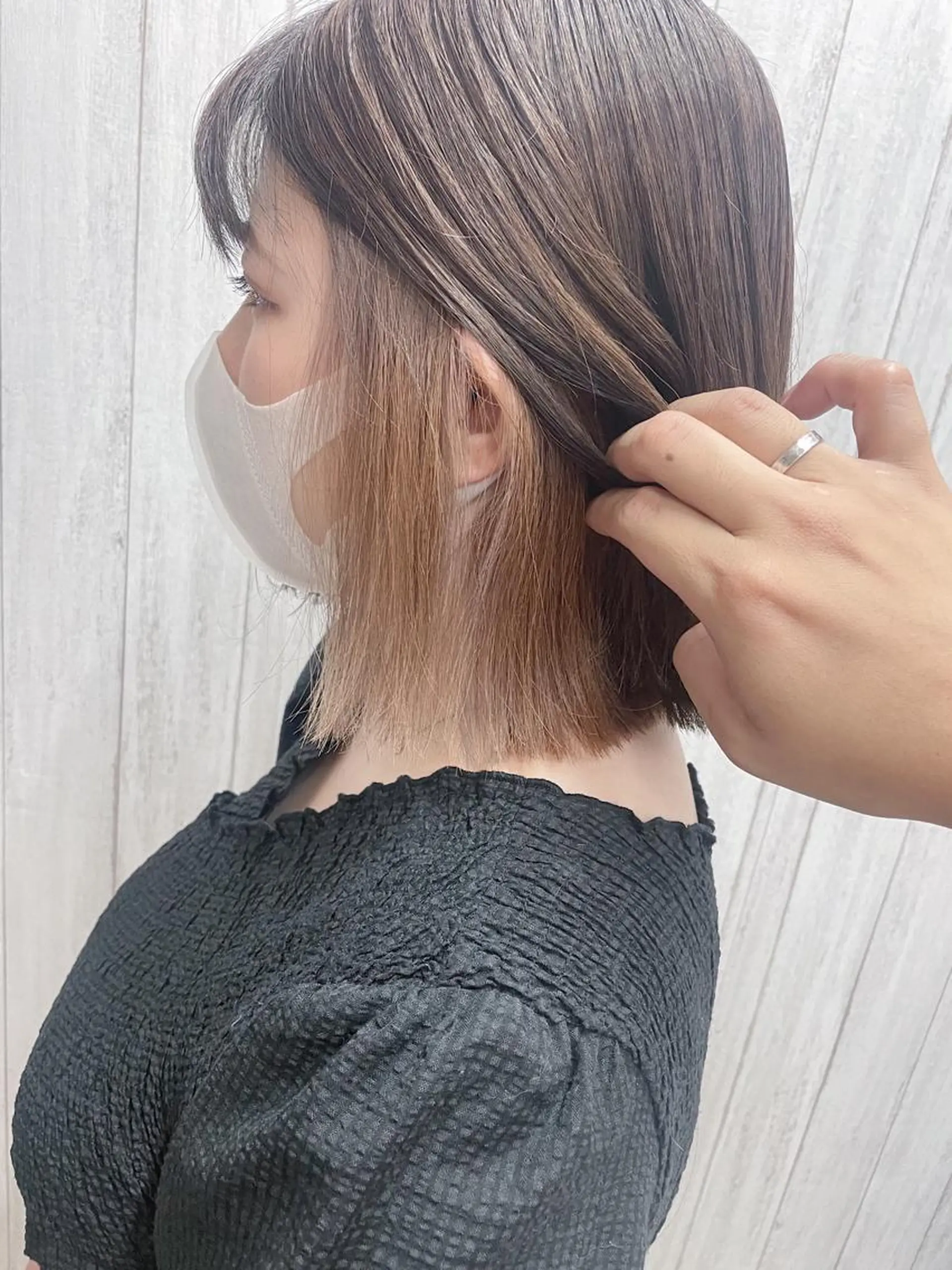 ミディアム カラー ケアブリーチ /髪質 改善/古橋圭史郎のヘアスタイル