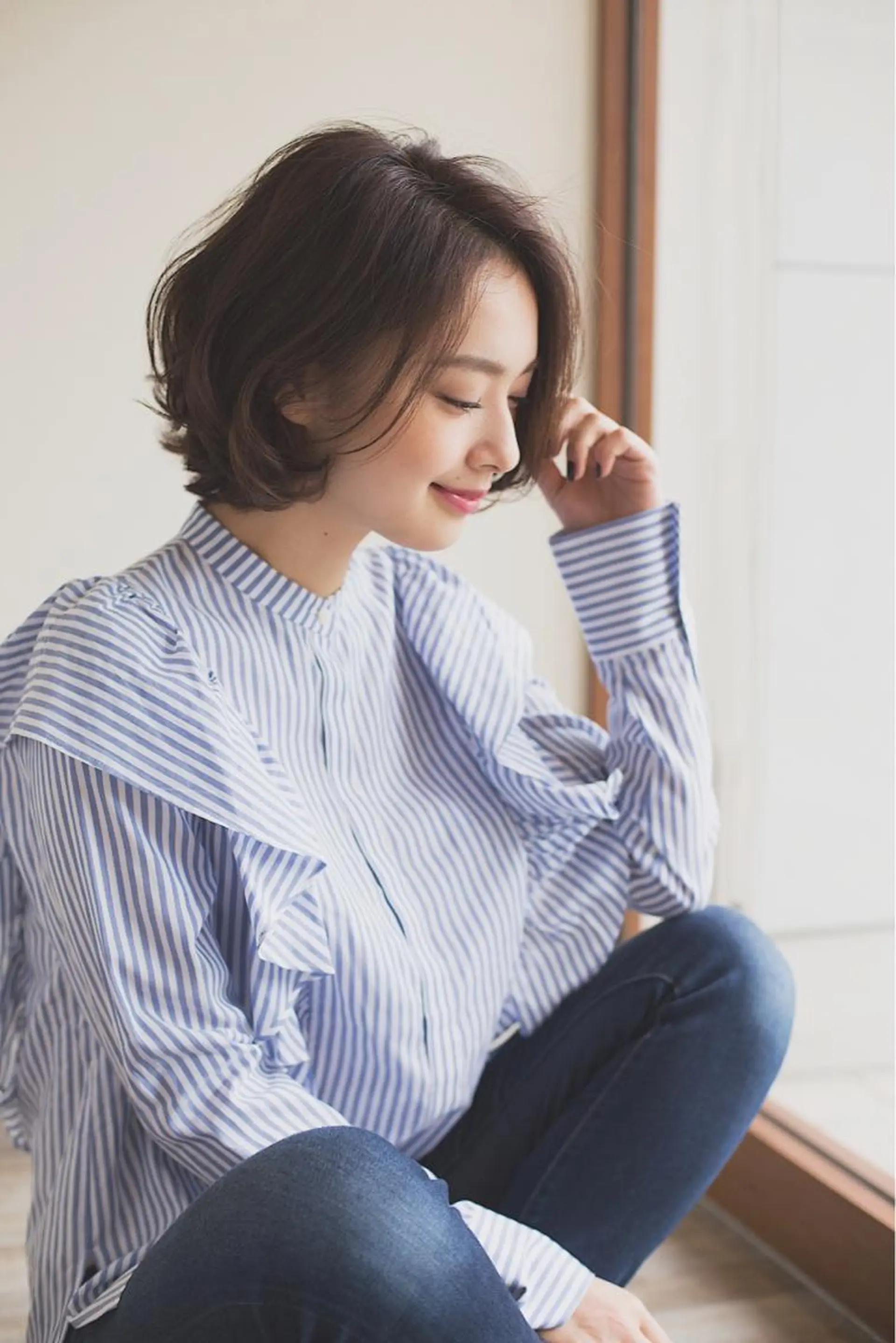 ミディアム カラー パーマ 宮田 一宏のヘアスタイル