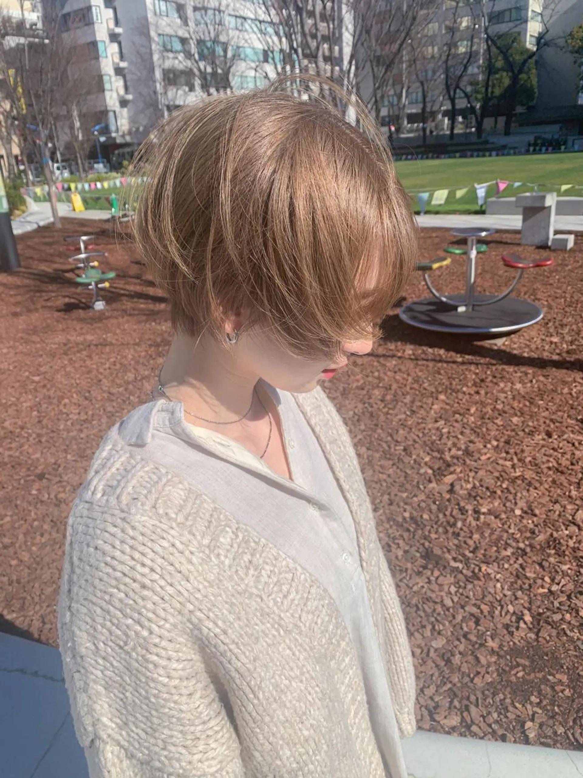 ショート カラー ベージュカラー ハイトーンカラー ミルクティーベージュ 髪質改善 ショートヘア chill所属・topstylist fukudaのその他イメージ