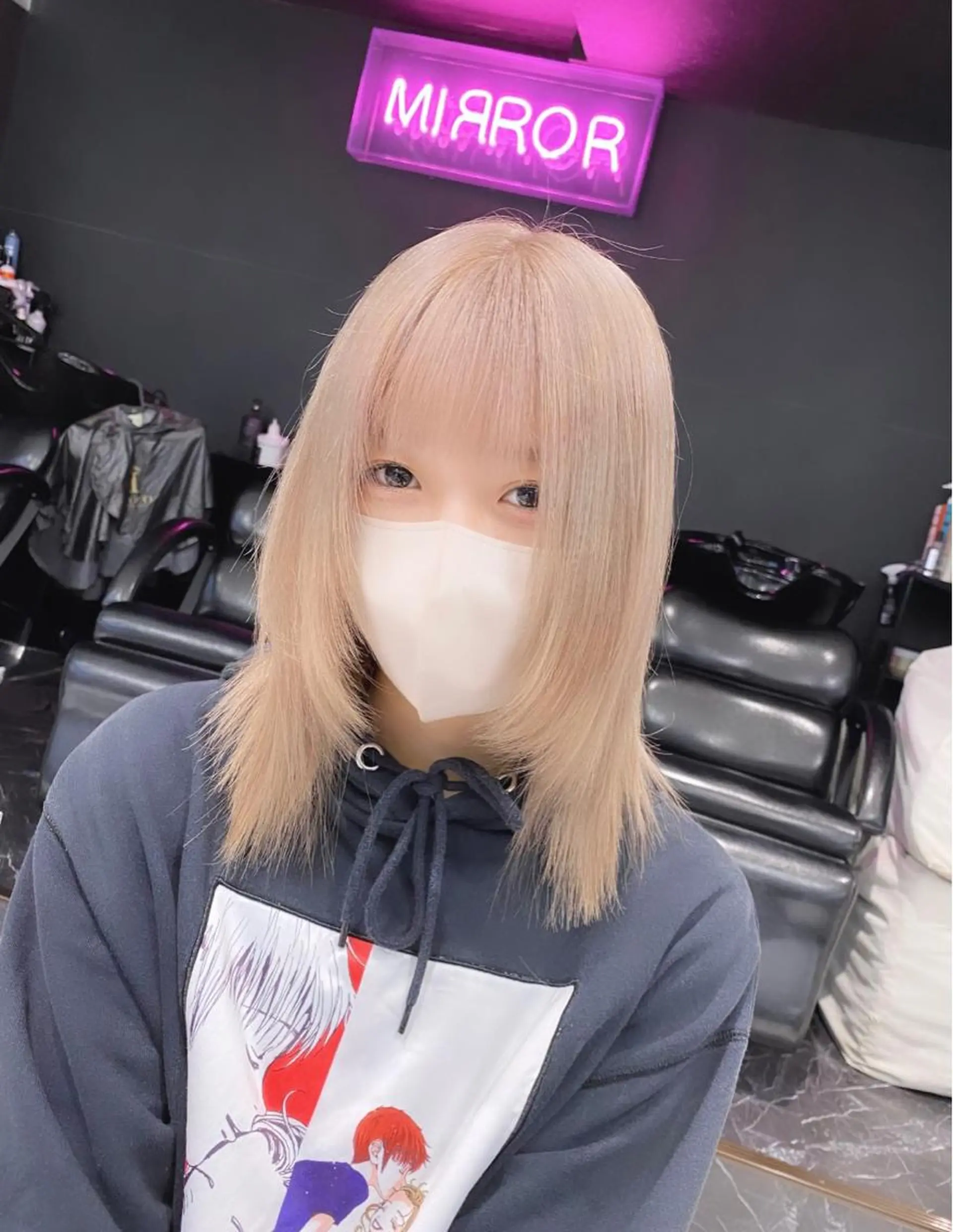 ミディアム カラー ヘアアレンジ メンズ キッズ マツエク・マツパ ハイトーン美容師 MASATOのヘアスタイル