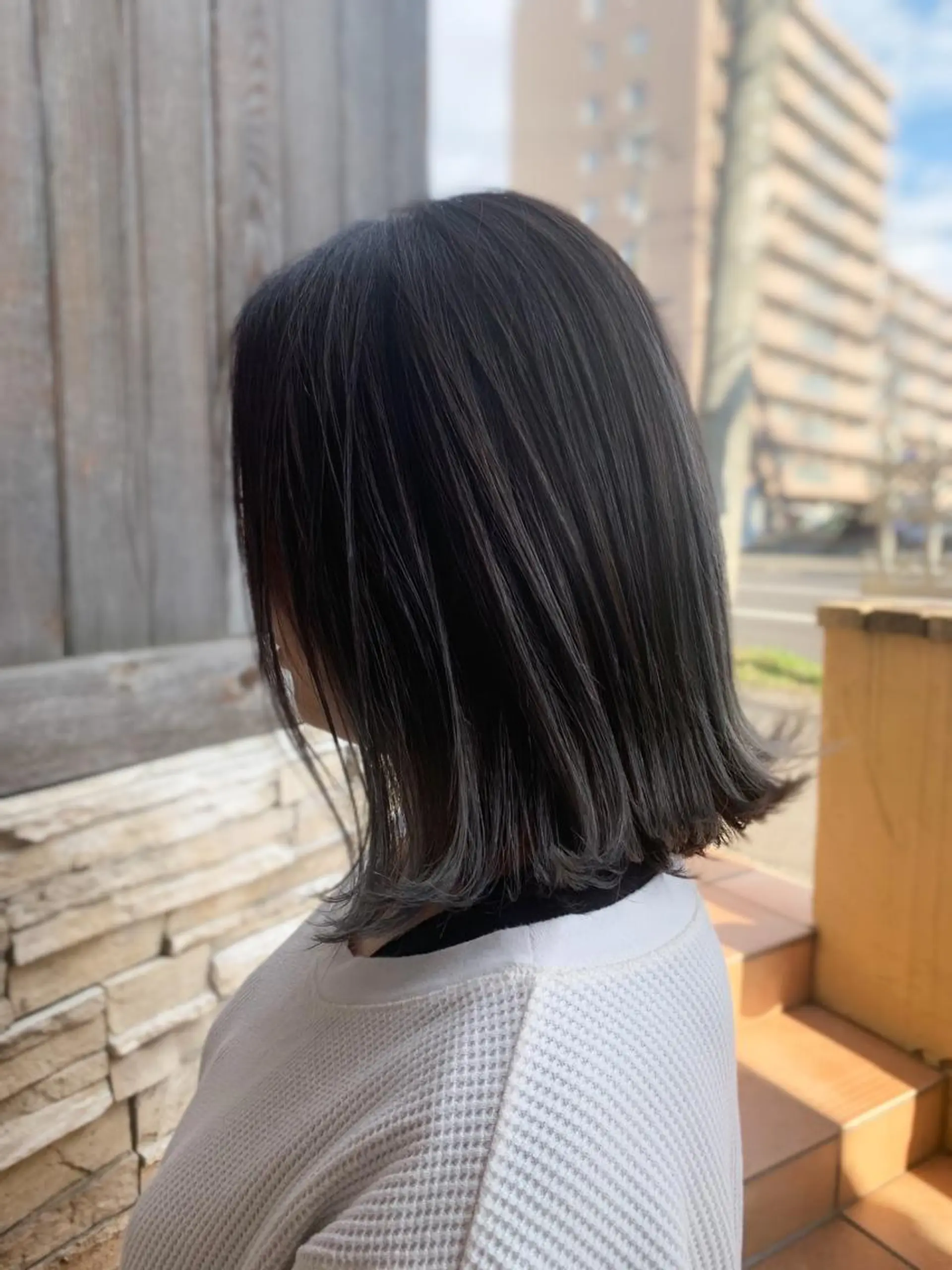 ミディアム ハイライト 松村 総のヘアスタイル