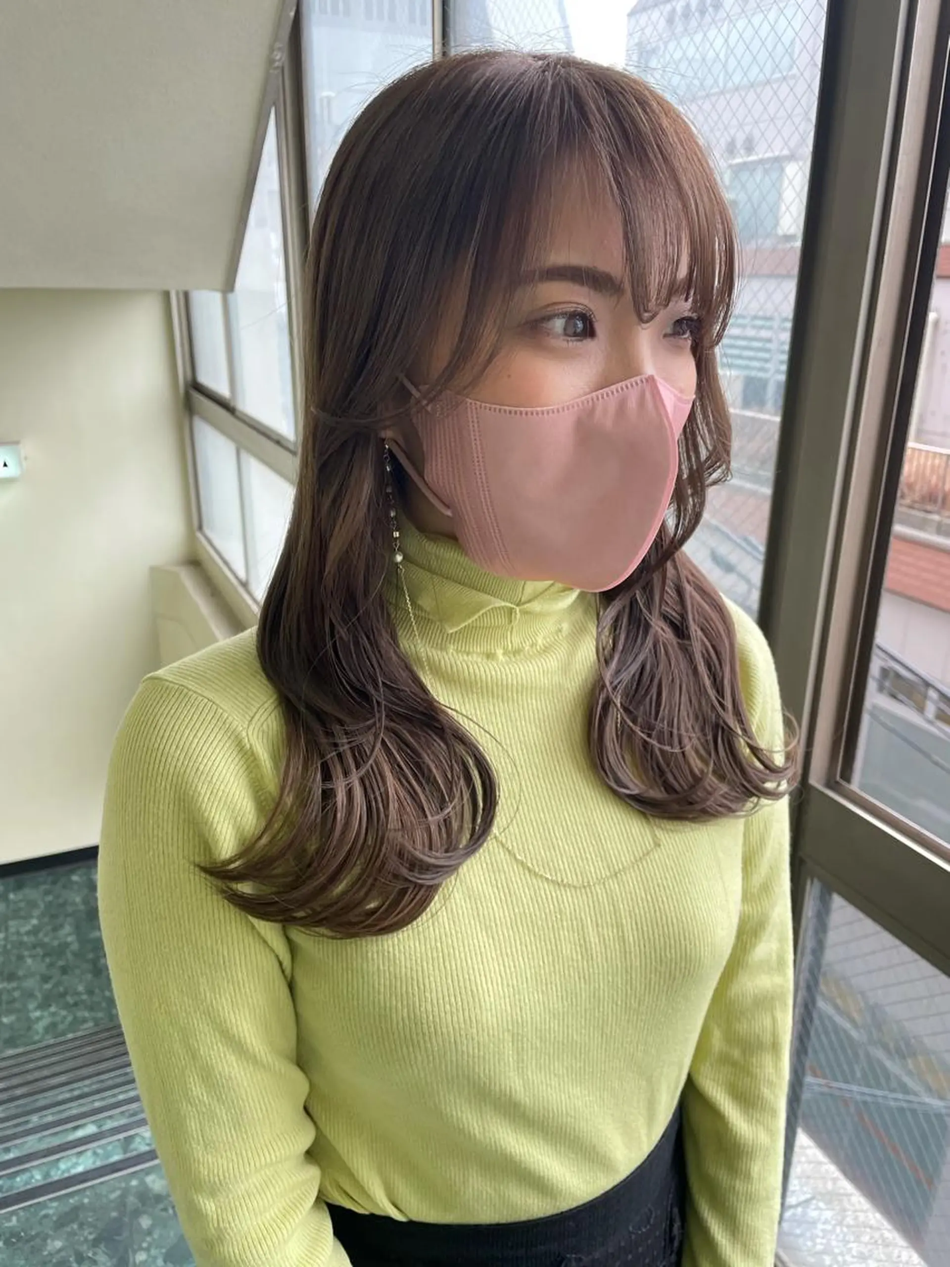 セミロング カラー ヘアアレンジ 透明感カラー カット ヘアカラー トリートメント 韓国ヘア🖤 YURINAのヘアスタイル