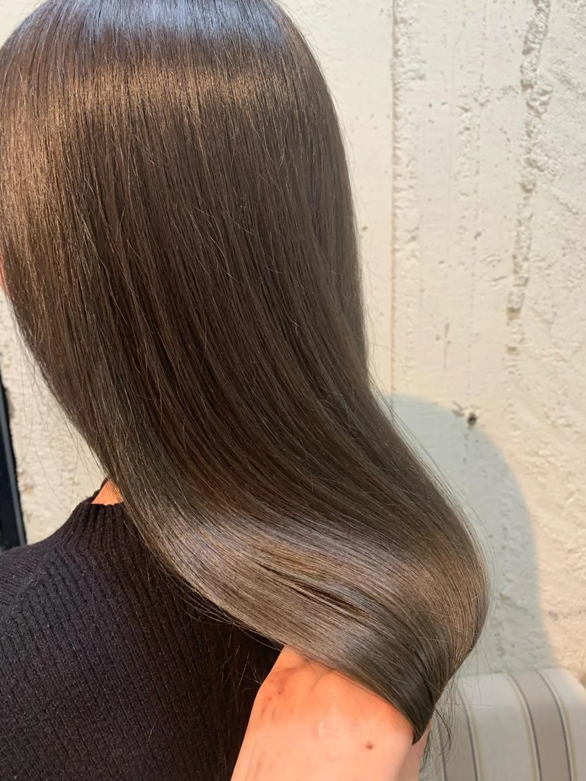 セミロング カラー 透明感カラー ハイライトカラー ハイライト カット ヘアカラー トリートメント 髪質改善ストレート/ ブリーチ／渋谷　福田のヘアスタイル