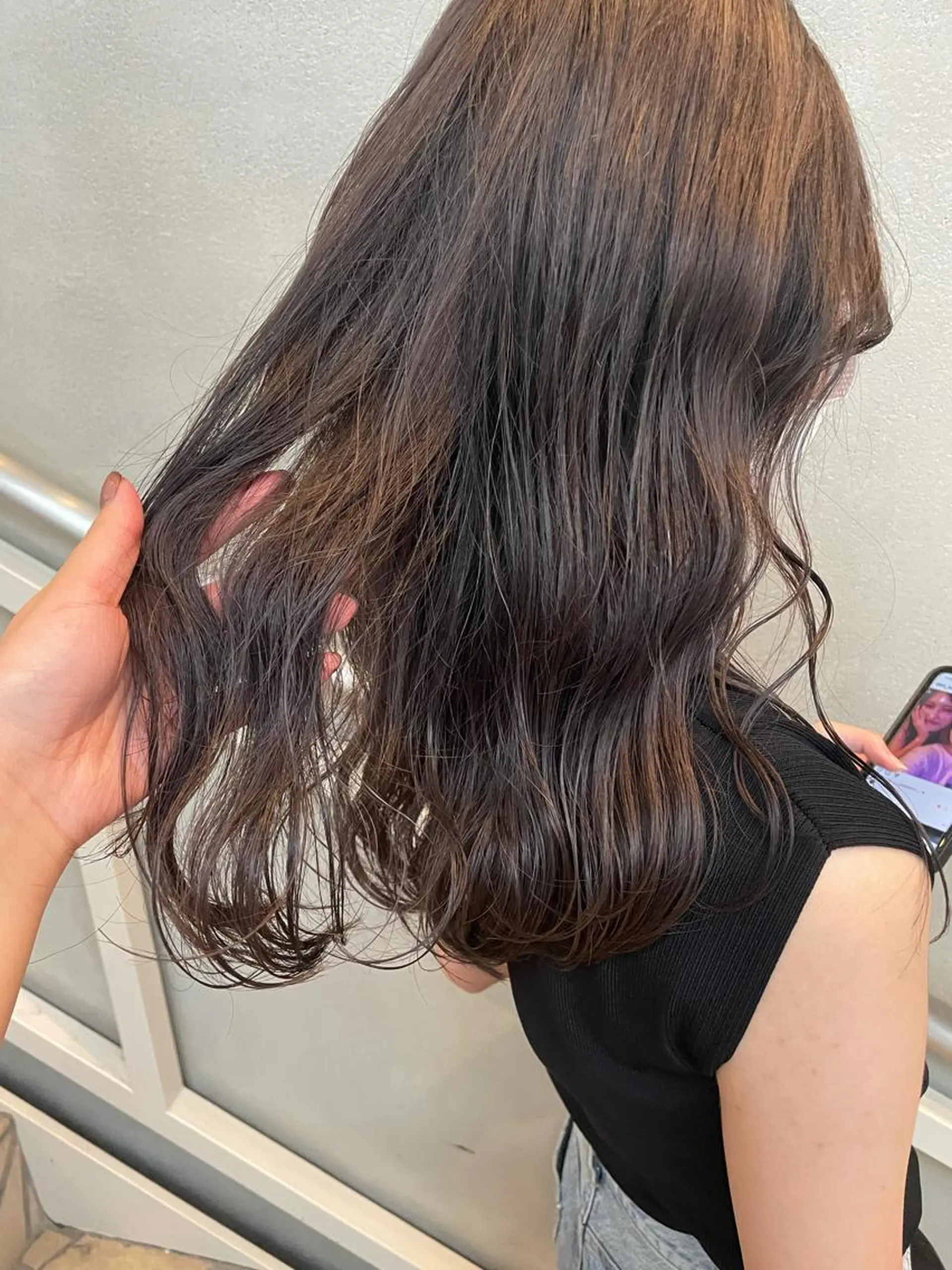 セミロング カラー ブリーチ グレージュ 沖縄/ヘアアレンジ /ナカノのヘアスタイル