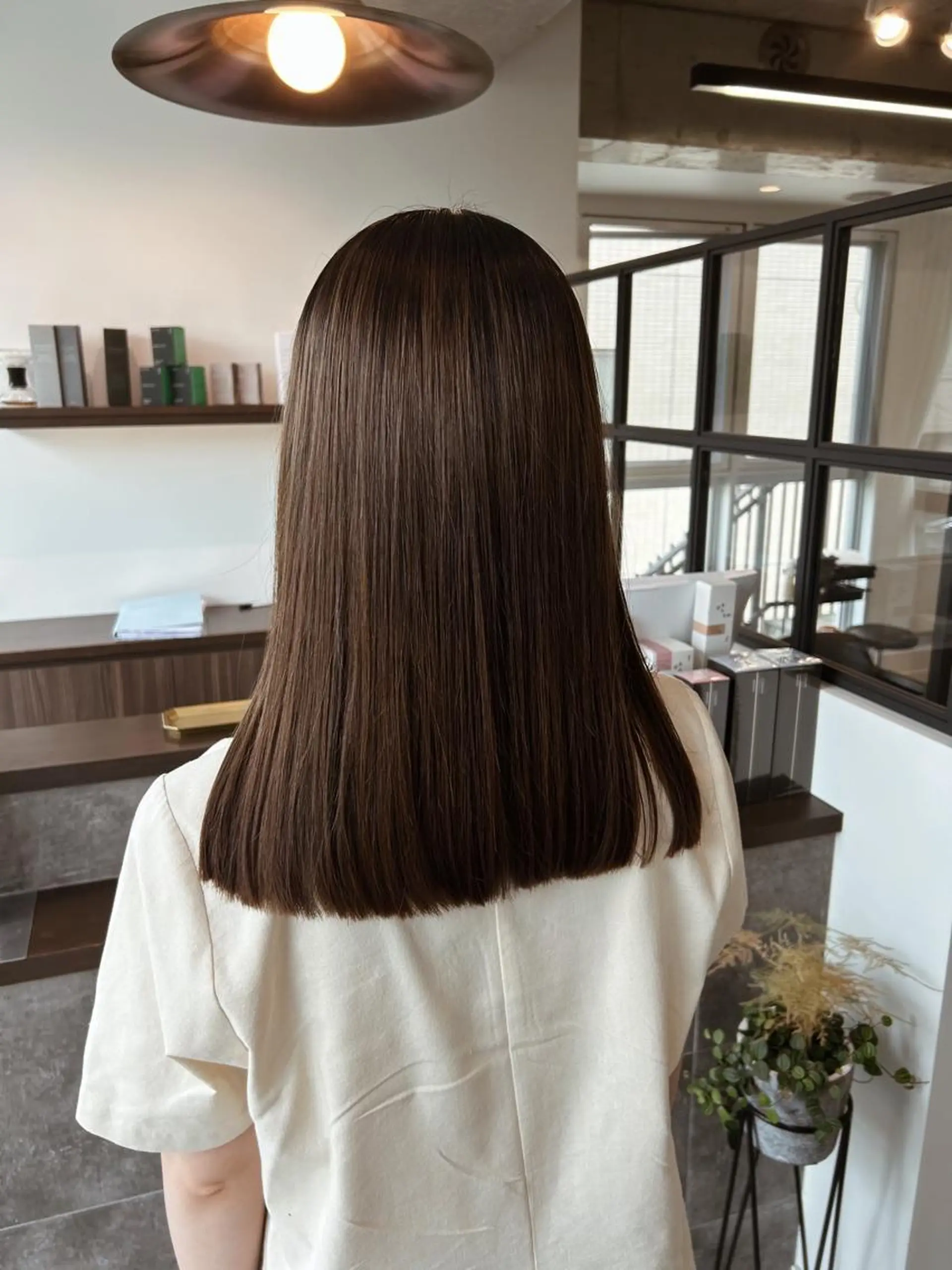 ミディアム 縮毛矯正 髪質改善/縮毛矯正/ 透明感カラーYUMAのヘアスタイル