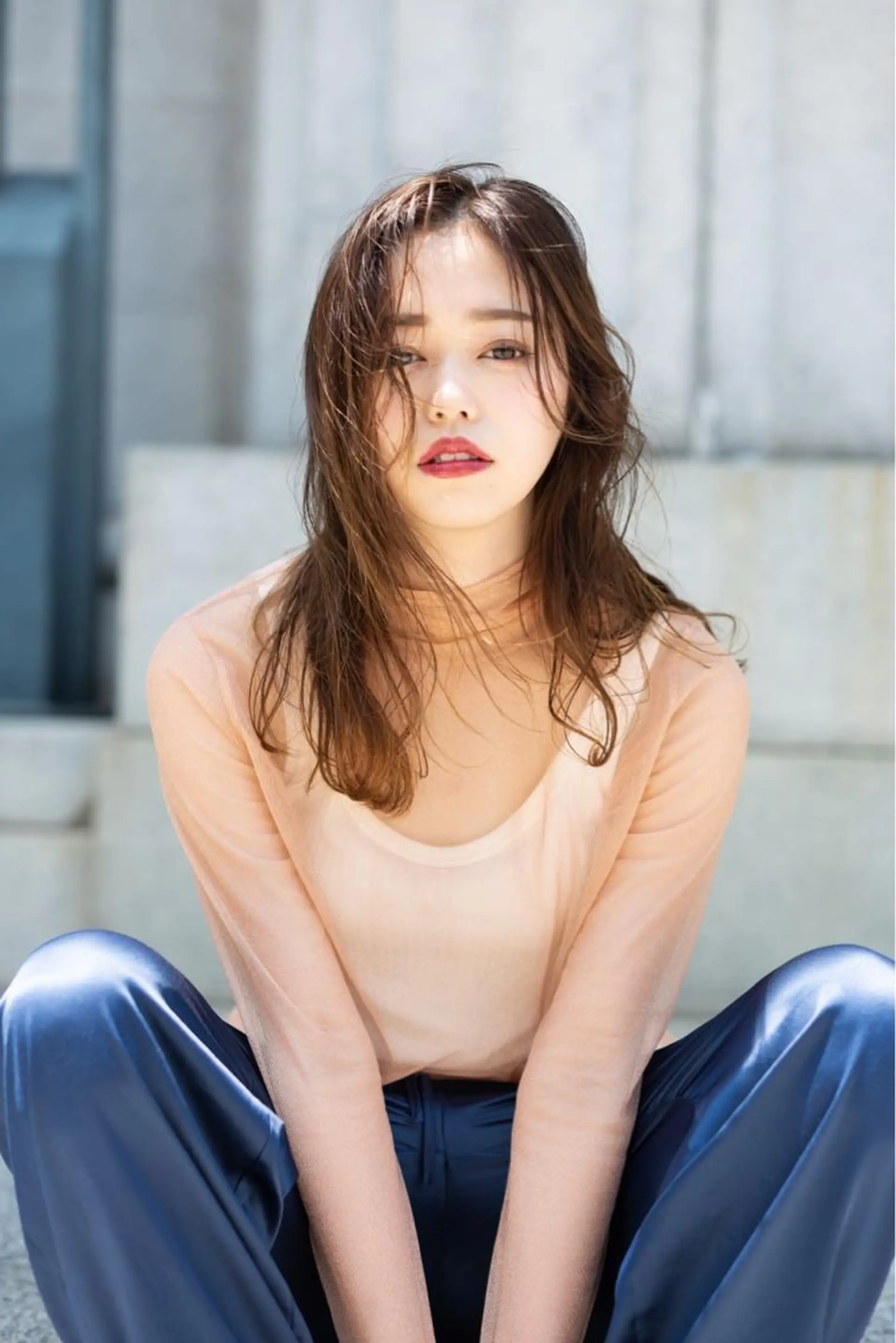 セミロング カラー ツジガキ ユウスケのヘアスタイル