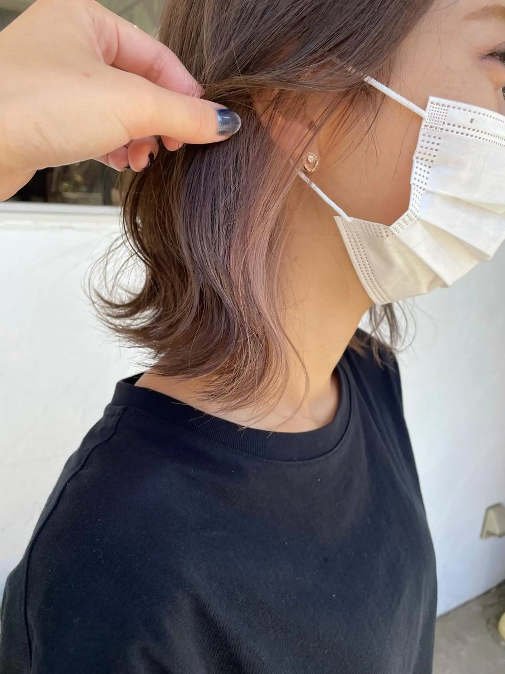 カラー ベージュカラー イヤリングカラー ピンクカラー ピンクベージュ ヘアカラー 後藤 陽花子のヘアスタイル