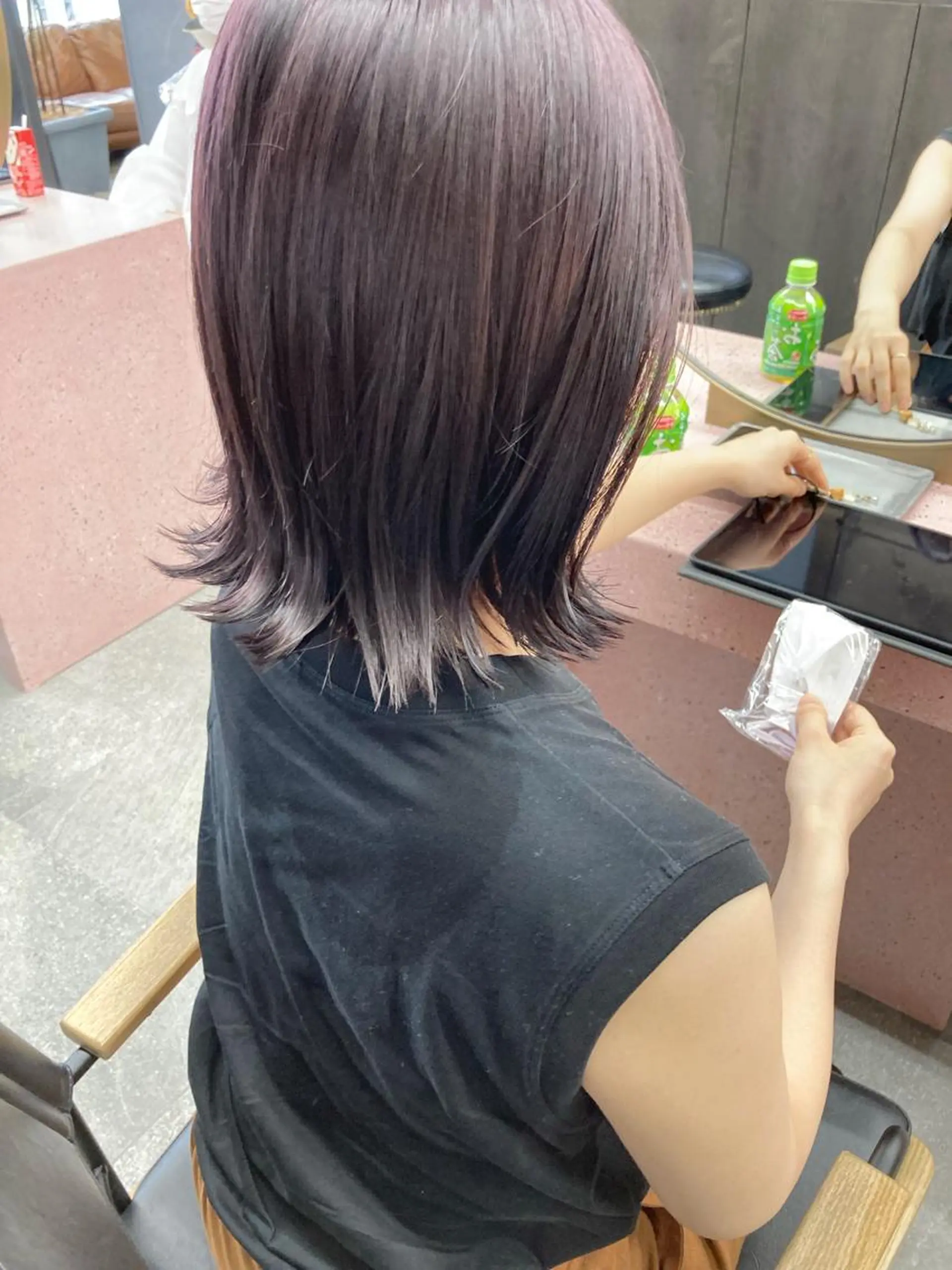 ミディアム カラー ラベンダーカラー カット ヘアカラー トリートメント 小木曽智美 /ボブ/ショートのヘアスタイル