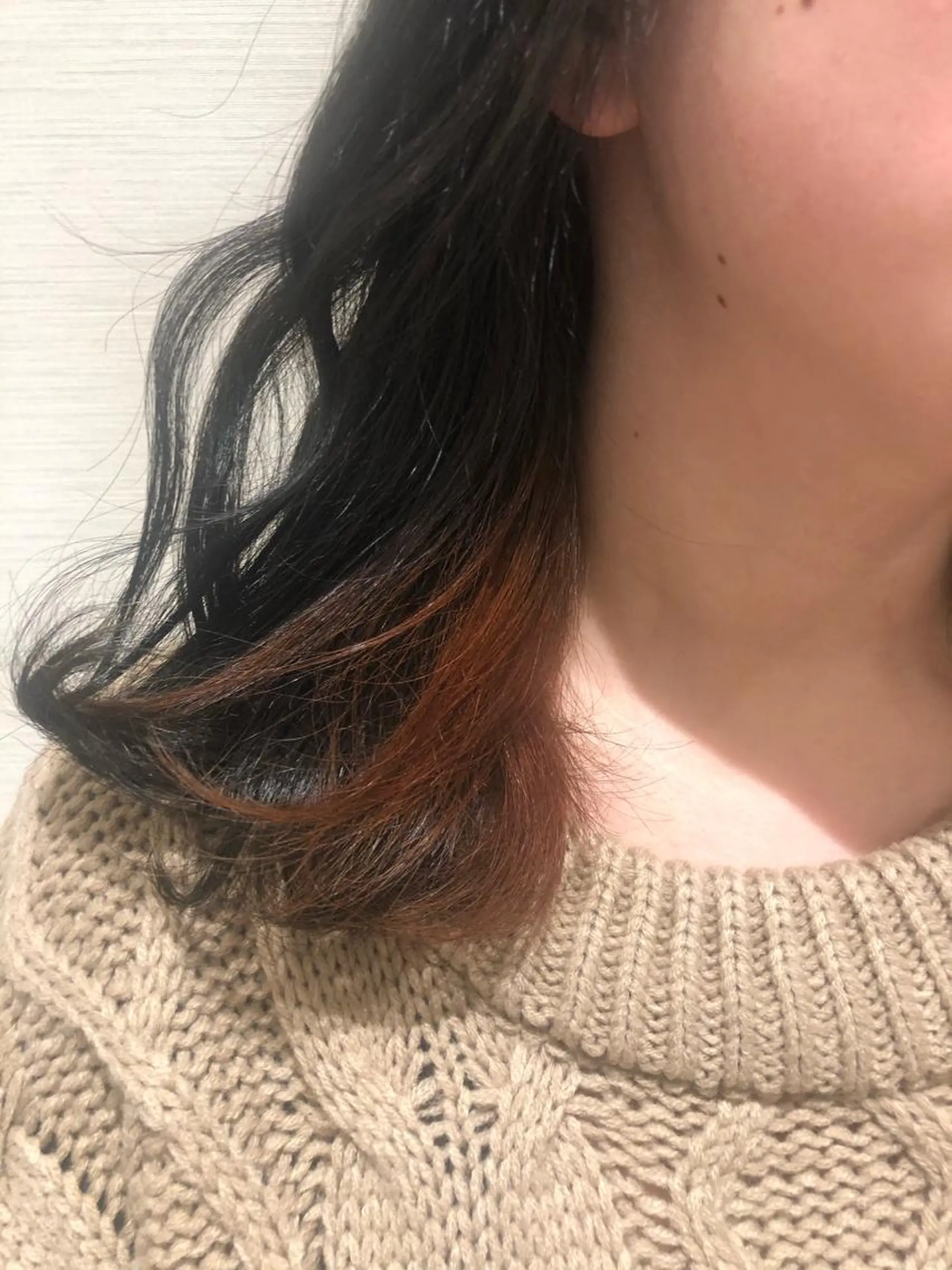 セミロング カラー オレンジ 縮毛矯正/髪質改善✂ 石川由紀乃のヘアスタイル