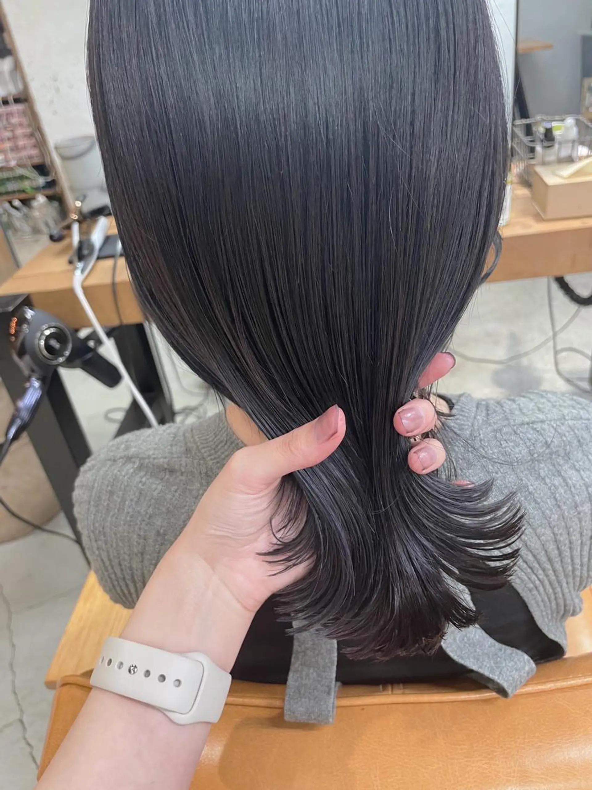 セミロング カラー ラベンダーカラー ラベンダーグレー unico.所属・韓国ヘア/暖色カラー 新美多英のヘアスタイル