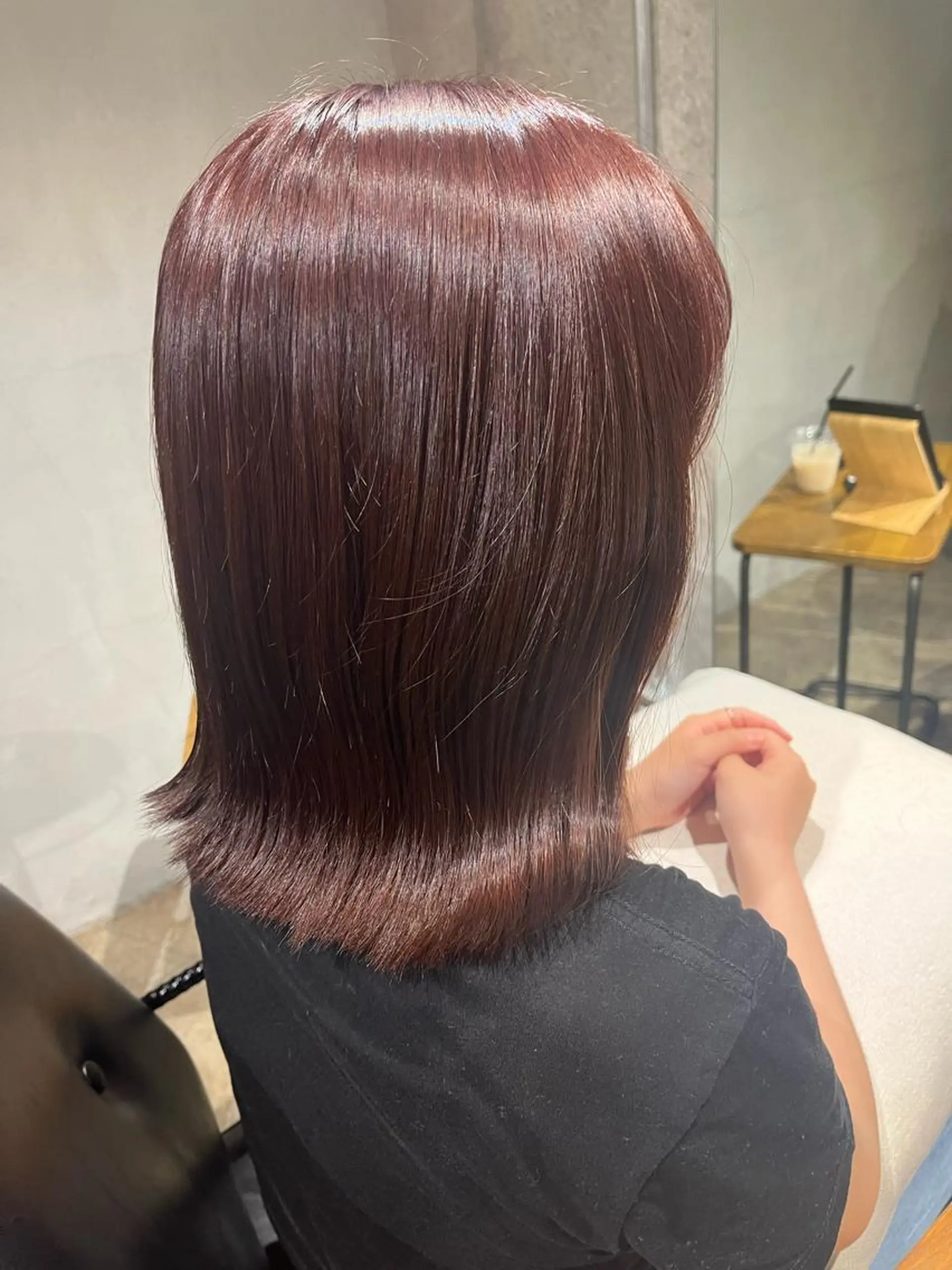 ミディアム カラー ブラウンカラー レッドカラー レッドブラウン rimi/ショート /透明感カラーのヘアスタイル