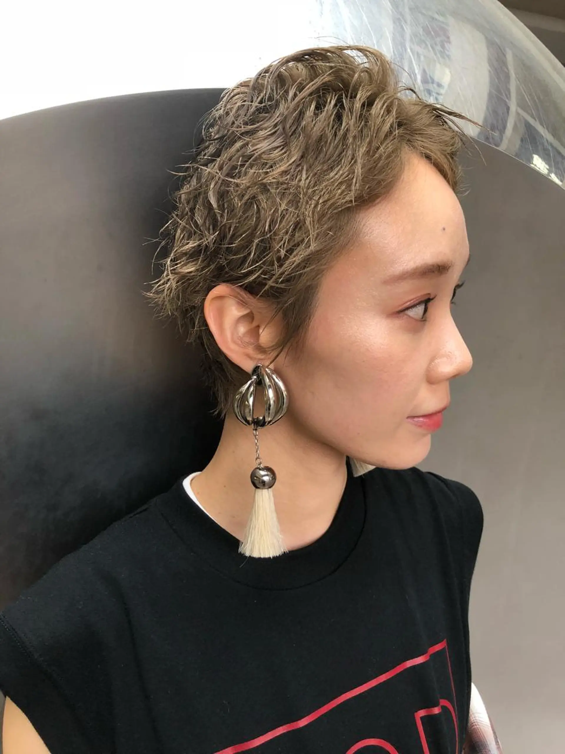 ショート カラー パーマ ヘアアレンジ ベリーショート ショートヘア 【白髪ぼかし 専門GBG】自由が丘のヘアスタイル