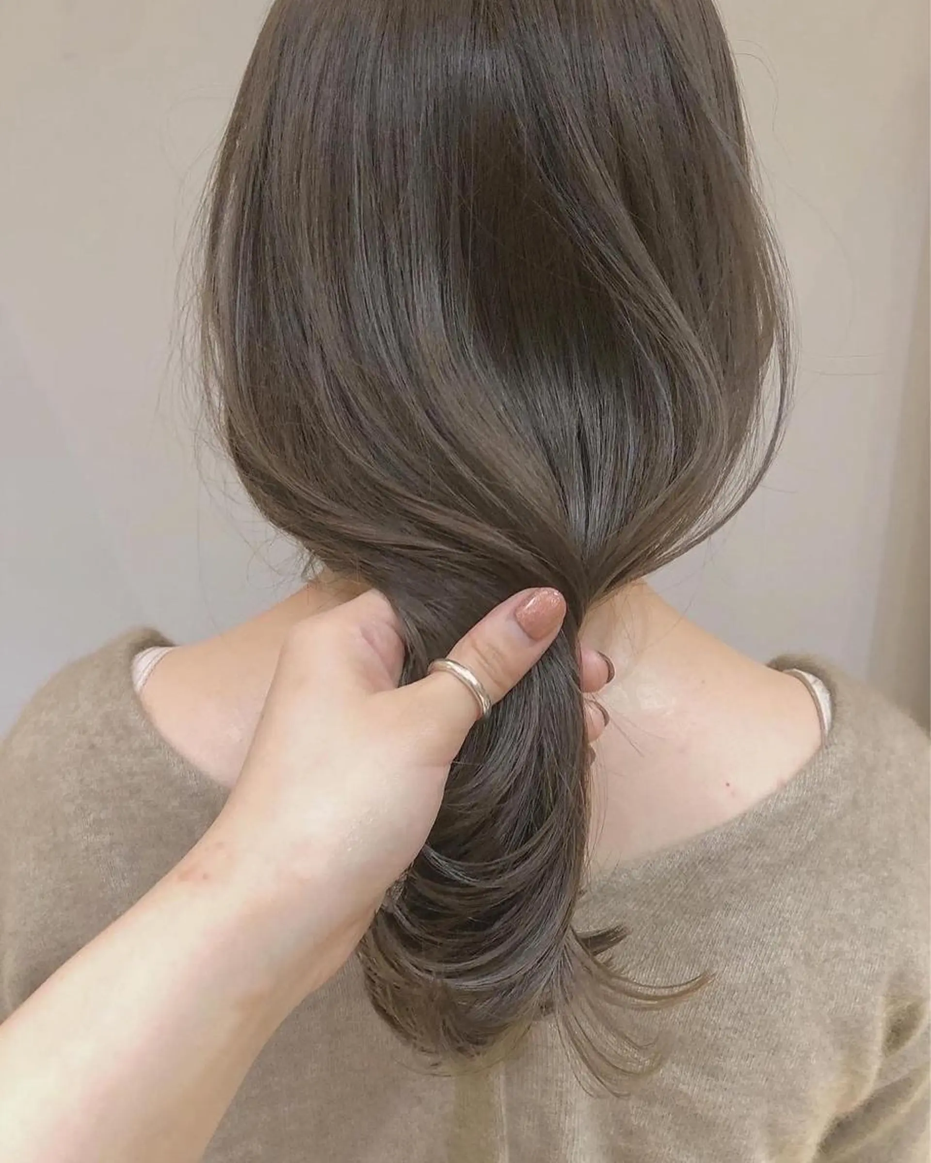 ミディアム カラー パーマ カット ヘアカラー トリートメント akane/ボブ /ブラウンベージュのヘアスタイル