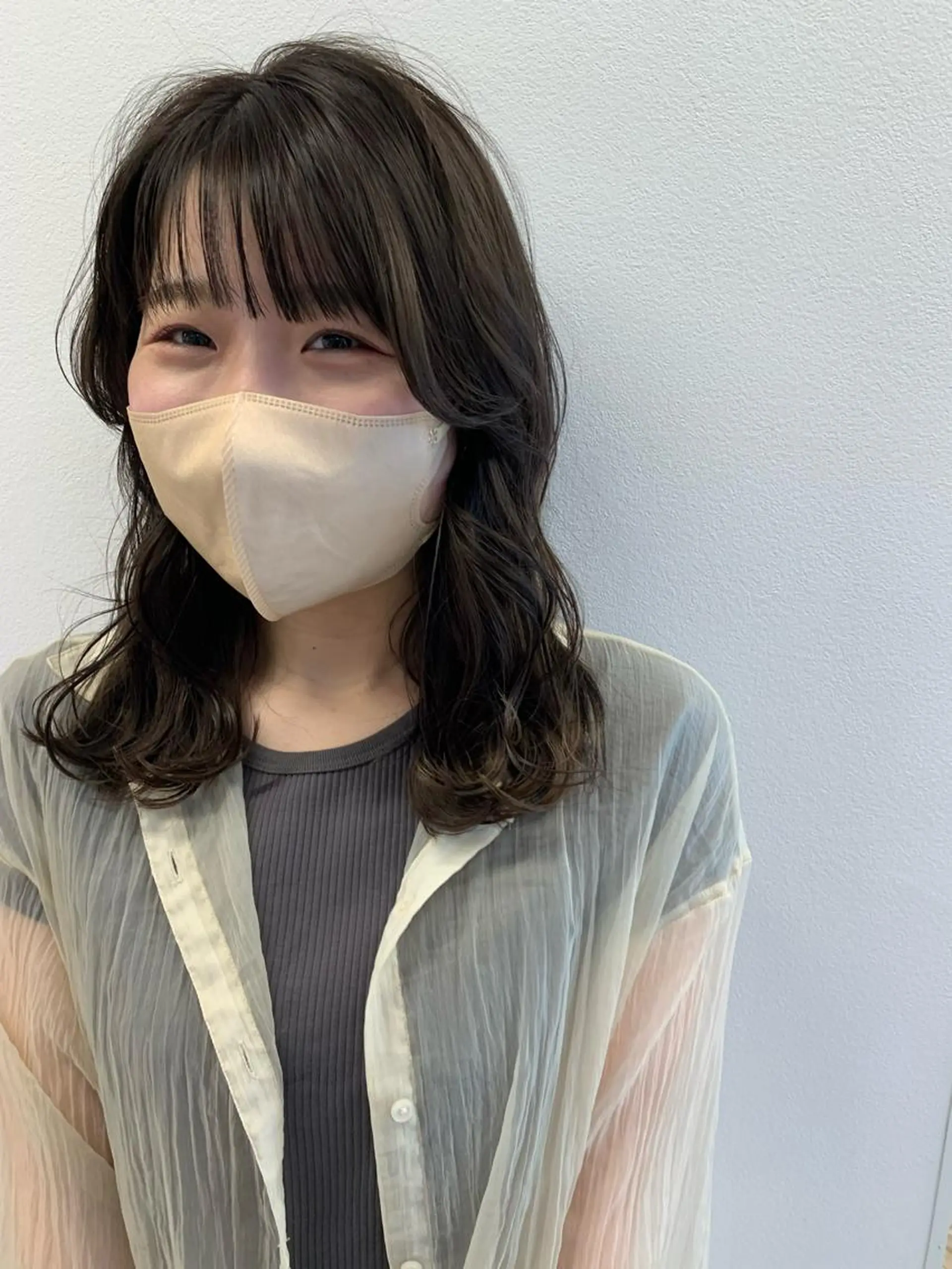 セミロング カラー カット ヘアカラー トリートメント 髪質改善/韓国/ ヘアセット/夏美のヘアスタイル