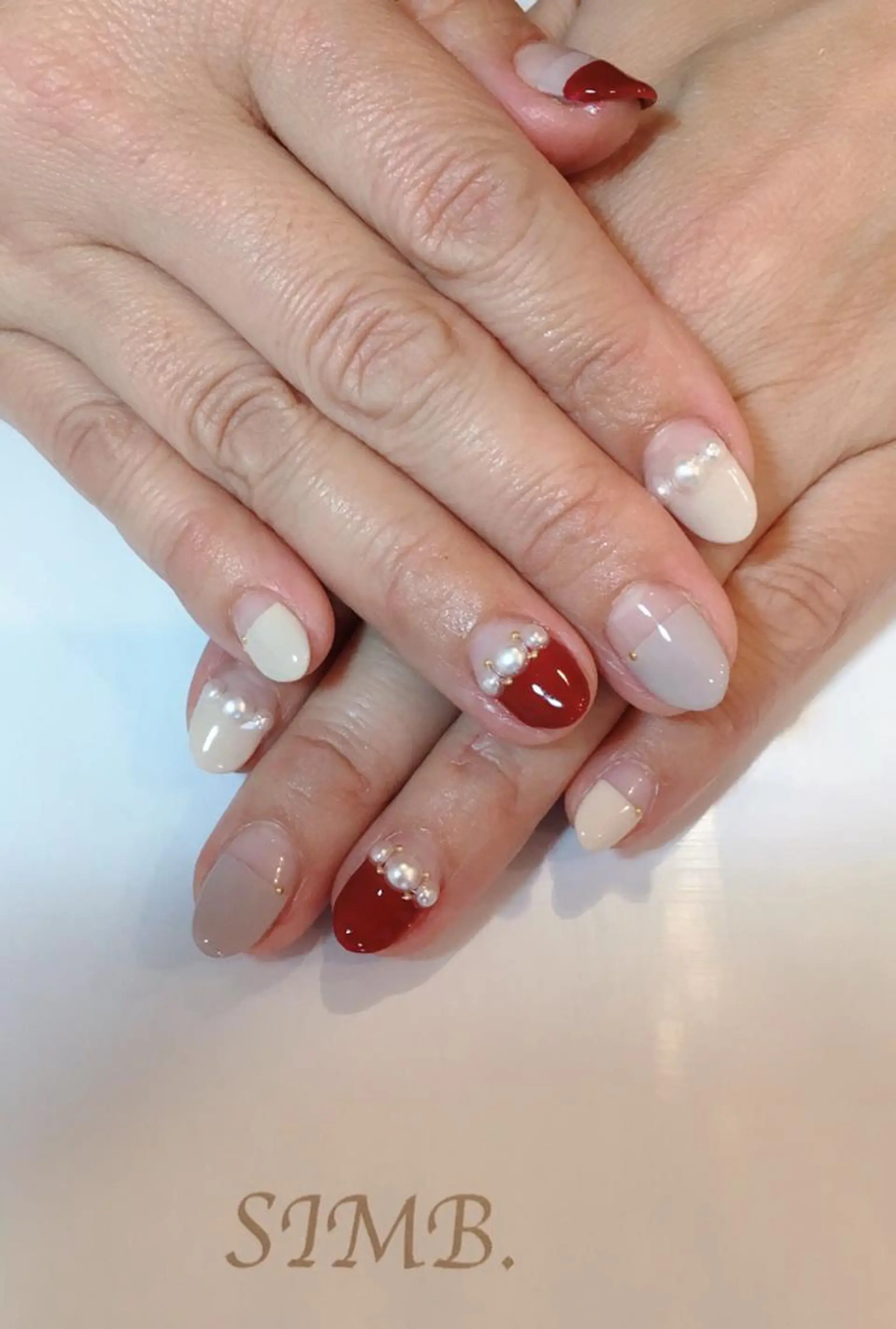 ネイル ボルドー フレンチネイル nailsalon SIMB.のネイルデザイン