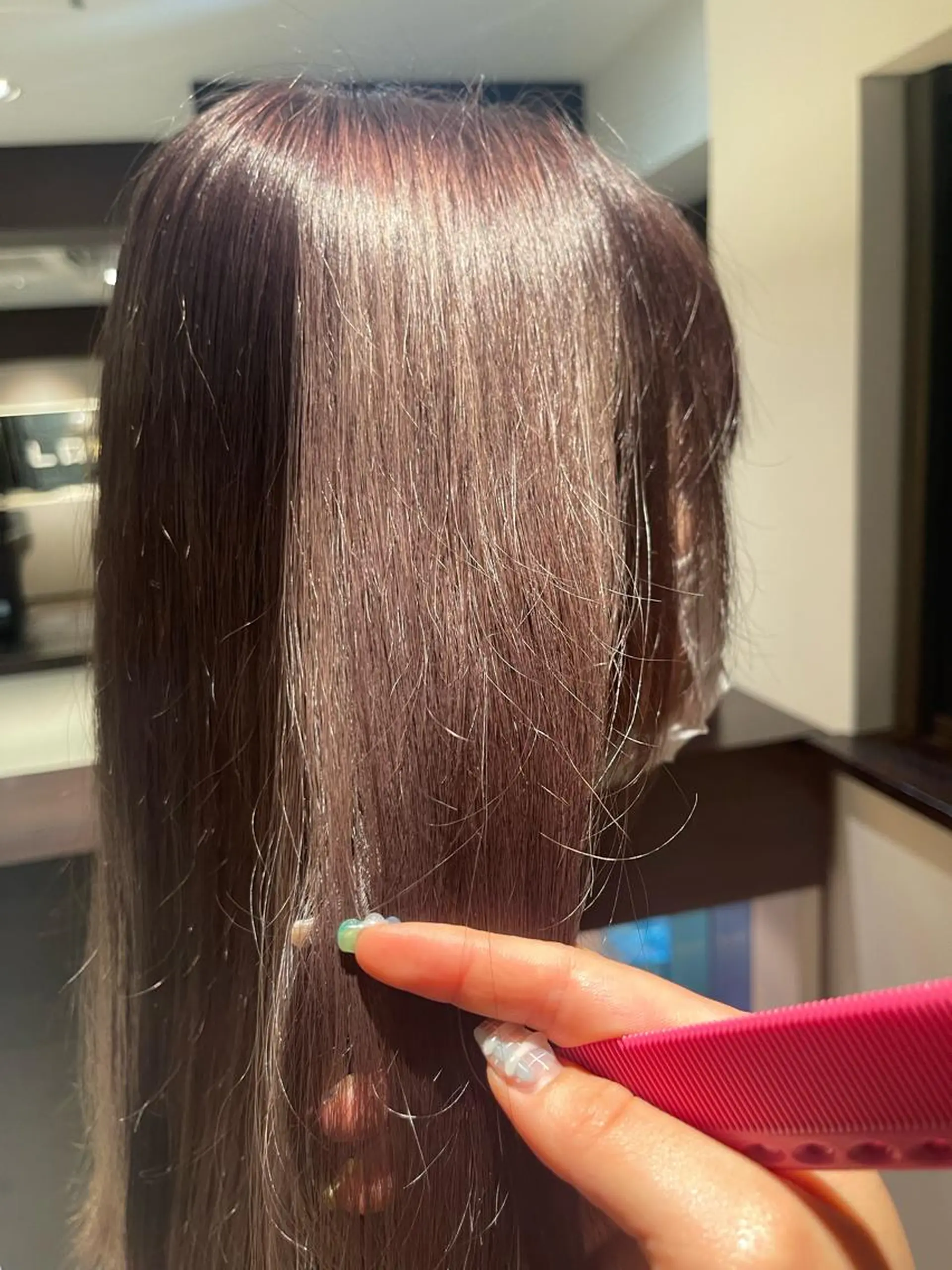 ロング カラー ブラウンカラー ラベンダーカラー ピンクカラー ピンクラベンダー ピンクラベンダーブラウン ヘアカラー 🌱ONE003🌱 原田涼香のヘアスタイル