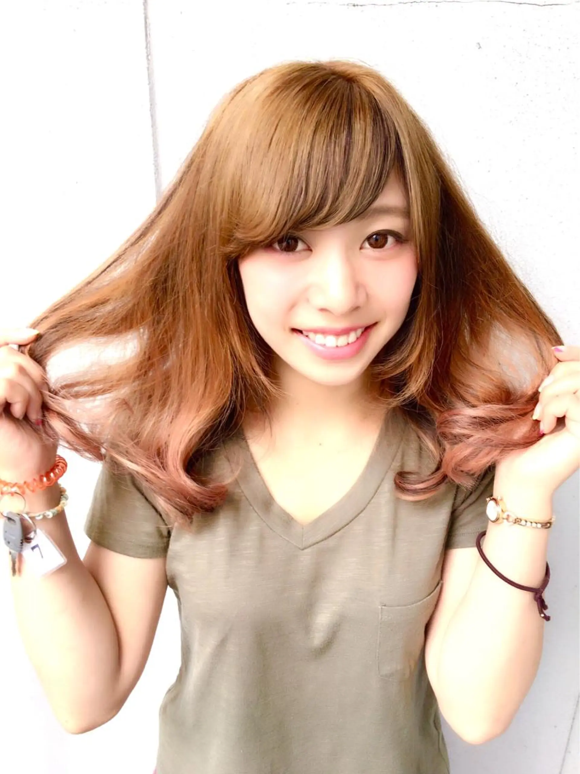 ロング カラー グラデーションカラー ピンクカラー パーマPrivate SalonNoa名駅のヘアスタイル