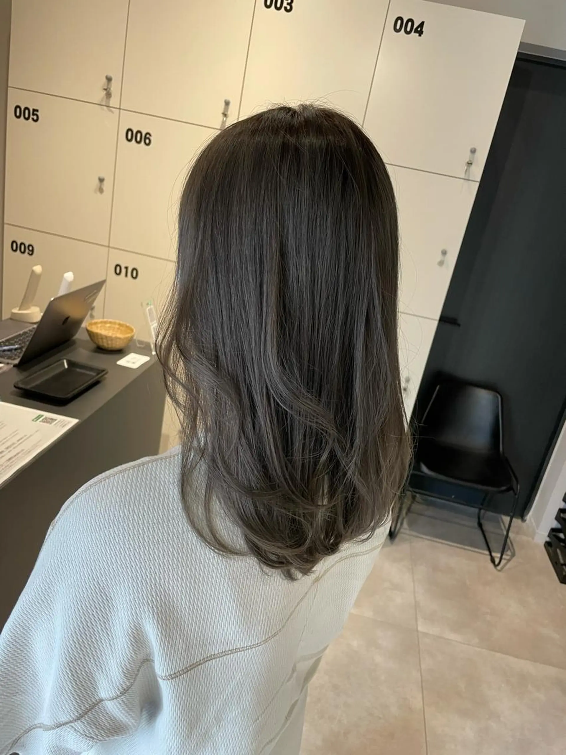 セミロング カラー カット 縮毛矯正 トリートメント レイヤー×髪質改善 ×透明感/杉田 圭のヘアスタイル