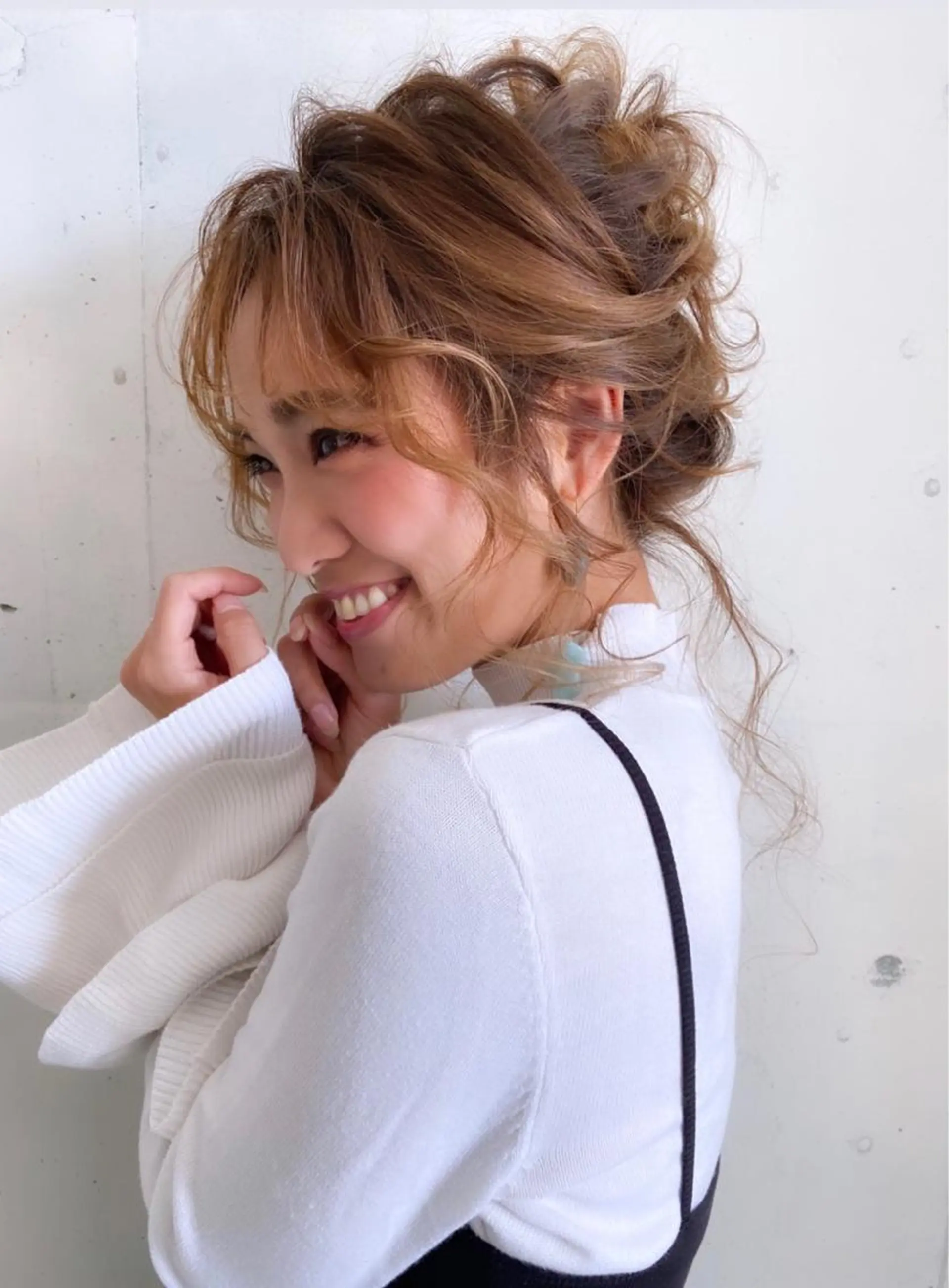 ロング カラー ヘアアレンジ ハイライト、レイヤー カット/西梅田/中西のヘアスタイル