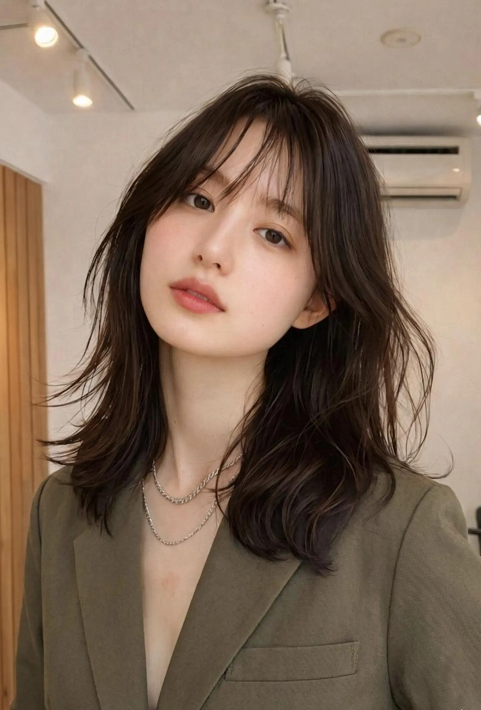 セミロング カラー カット パーマ レイヤー/パーマ 透明感カラー倉持弘人のヘアスタイル