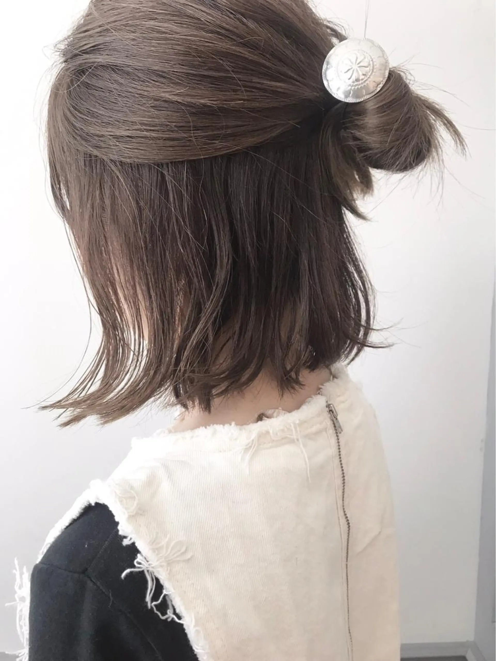 ミディアム カラー ダブルカラー グレージュ パーマ×ウルフカット koya☆のヘアスタイル