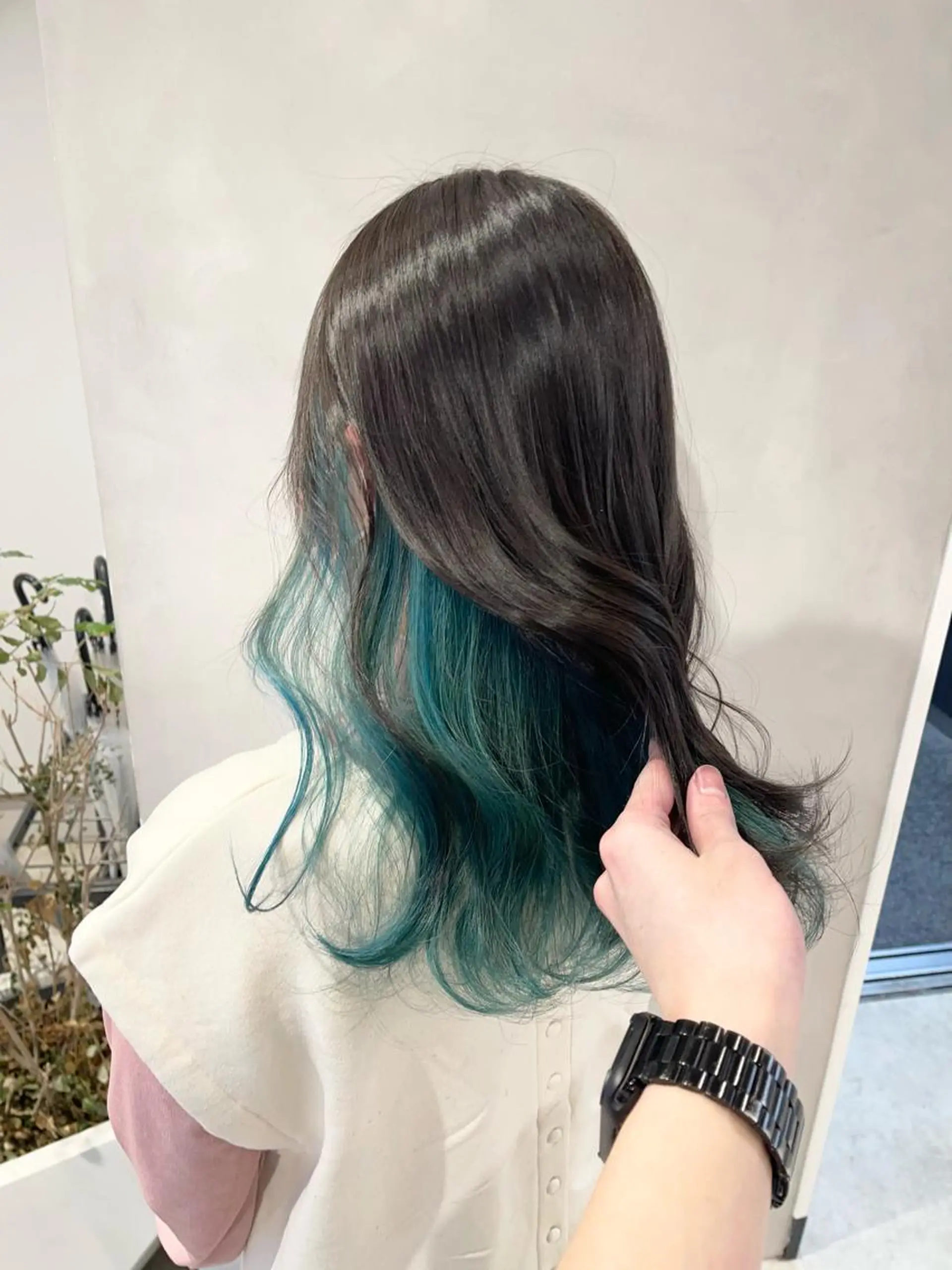 ロング カラー ブルーカラー 🦋レイヤーカット ミドリカワ🦋のヘアスタイル