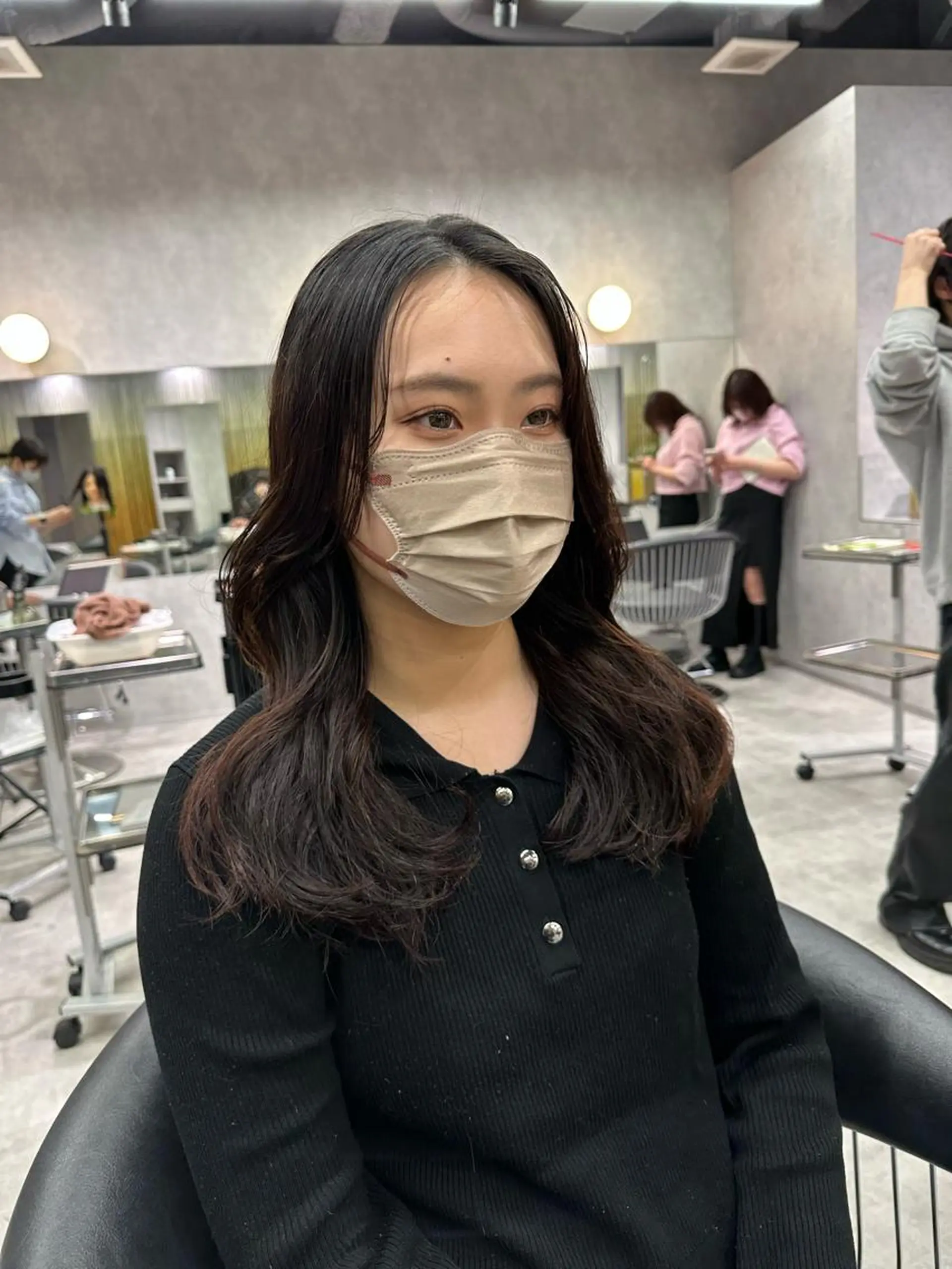 セミロング パーマ セミロングパーマ 韓国風ヘア DAIKIベージュ 🍂レイヤーカットのヘアスタイル