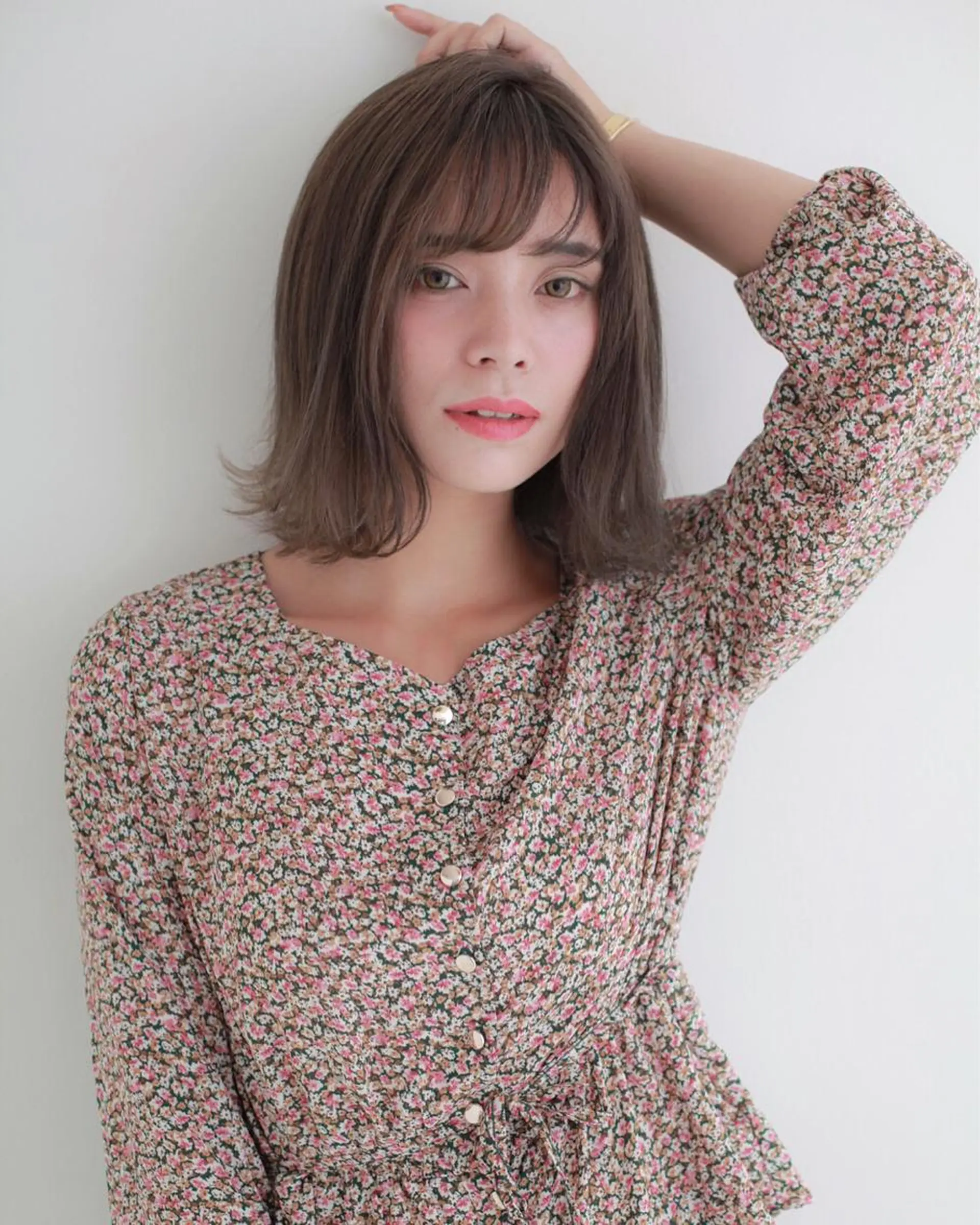 ミディアム 髪質改善\酸熱TR カット【店長】のヘアスタイル