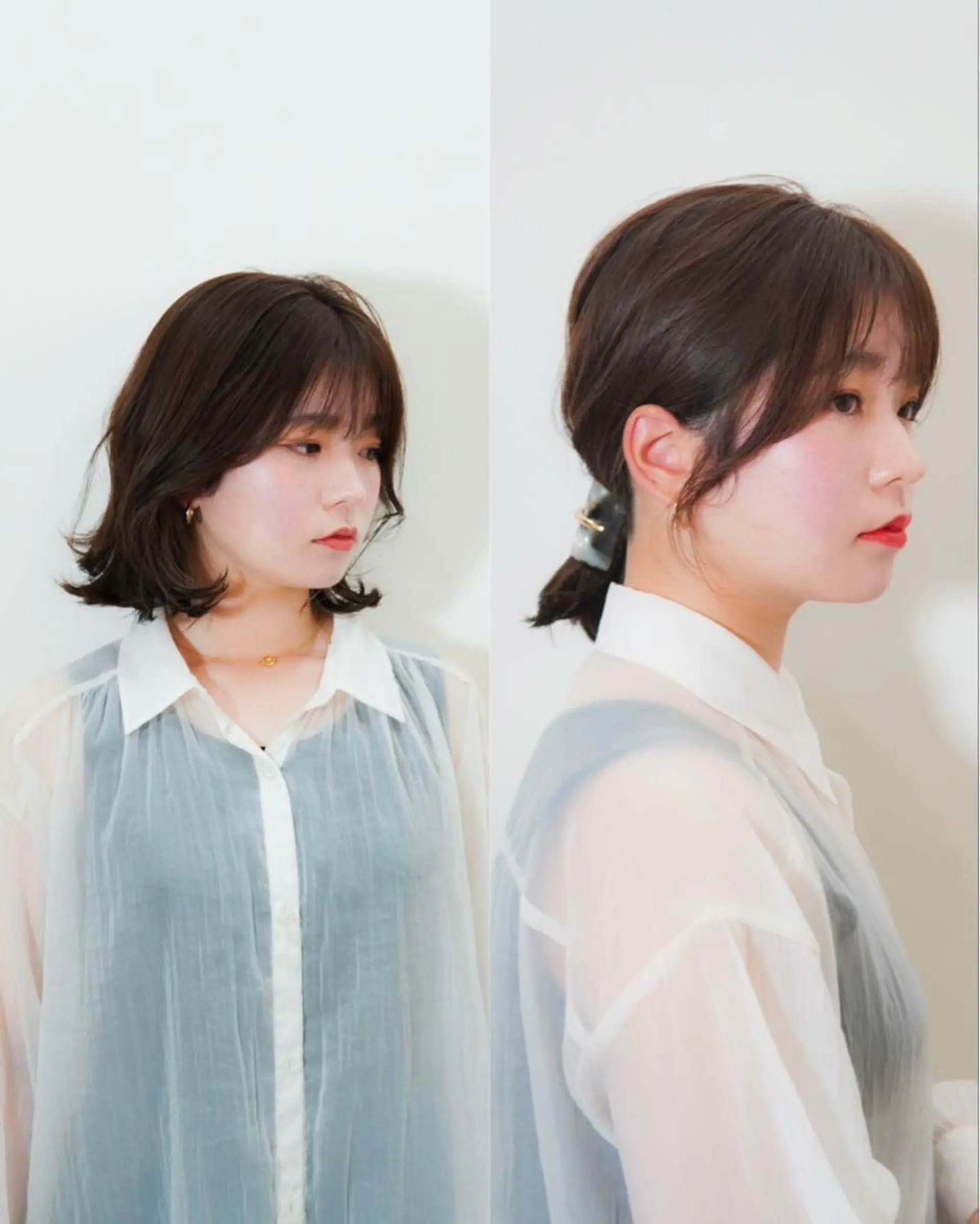 ミディアム カラー ブラウンカラー 顔周りカット カット ヘアカラー トリートメント ミタニ/髪質改善 /レイヤーカットのヘアスタイル