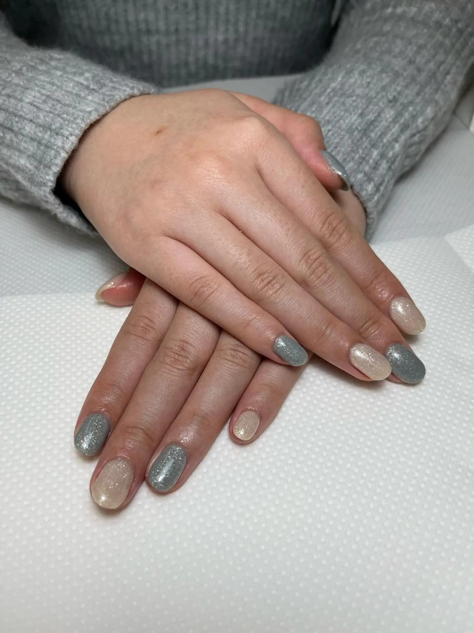 ネイル ラメ(グリッター) 水色 ワンカラーネイル yamazoe 【MAXKELLY】のネイルデザイン