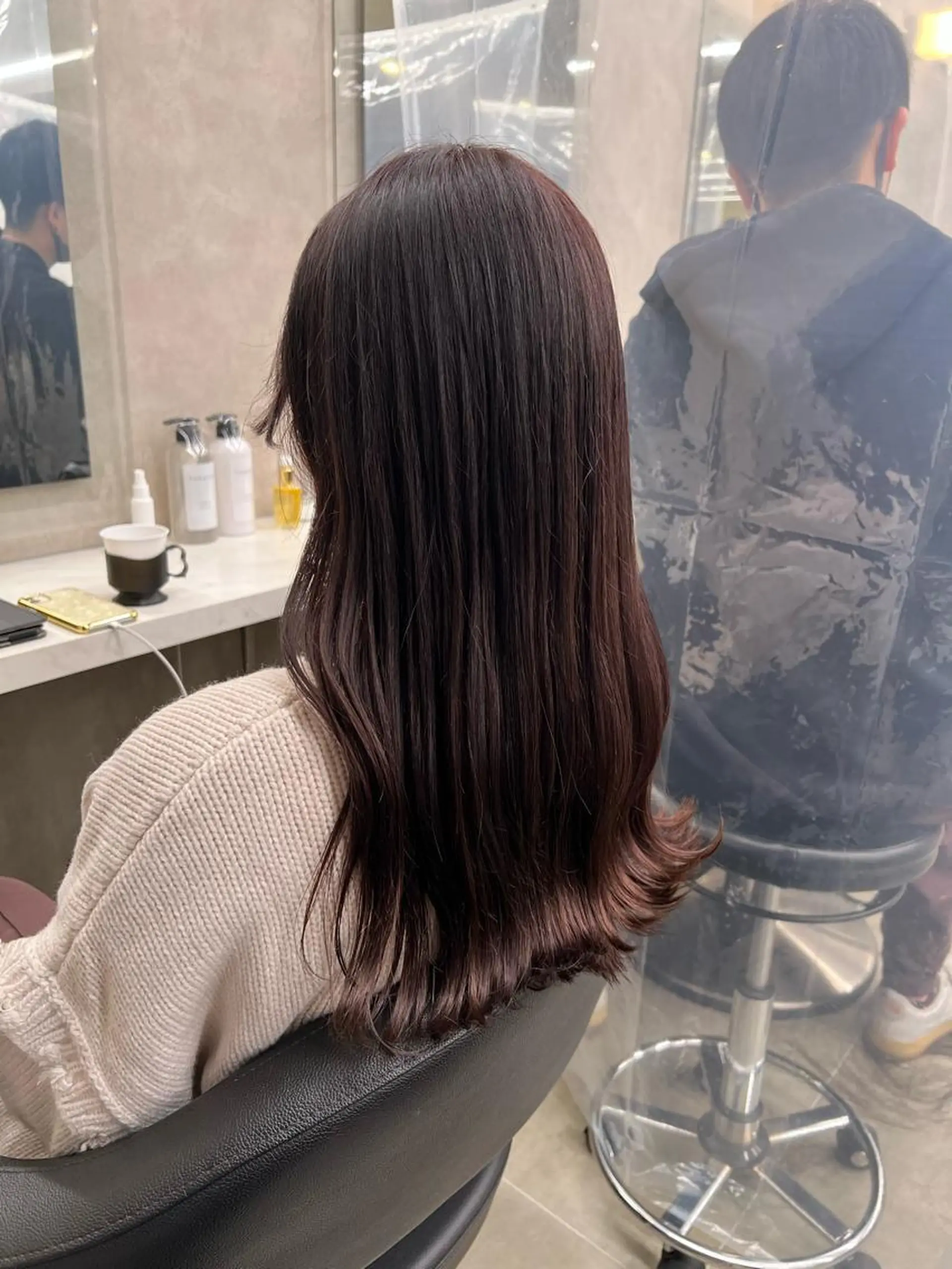 セミロング パーマ ヘアアレンジ メンズ マツエク・マツパ アイブロウ 韓国風ベージュ🤎 赤みなし🌿横浜🤎のヘアスタイル