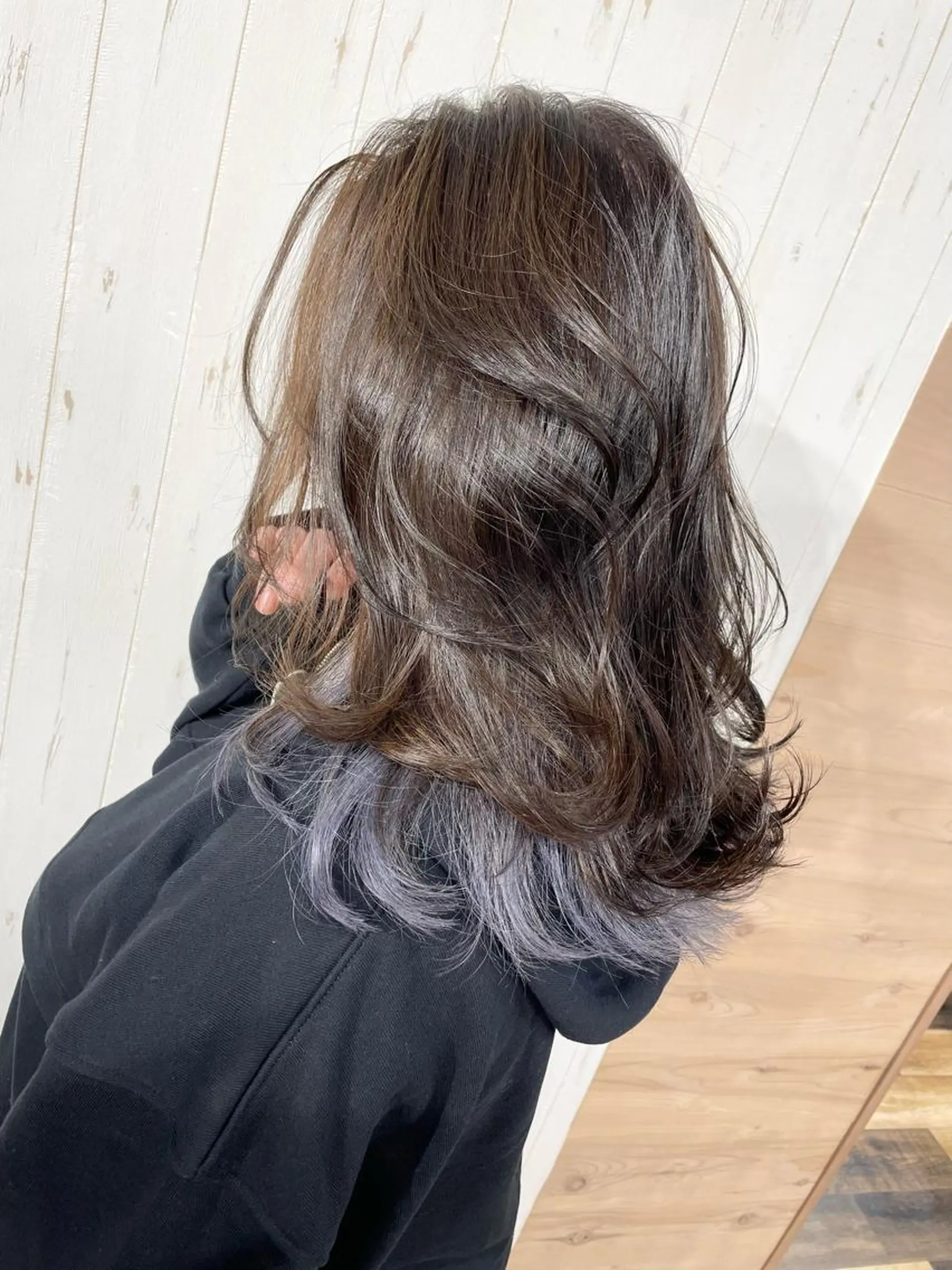 セミロング カラー バレイヤージュ デザインカラー ハイライトカラー 外国人風カラー ハイライト AN'TIA小作代表 ⭐︎kazuma⭐︎のヘアスタイル