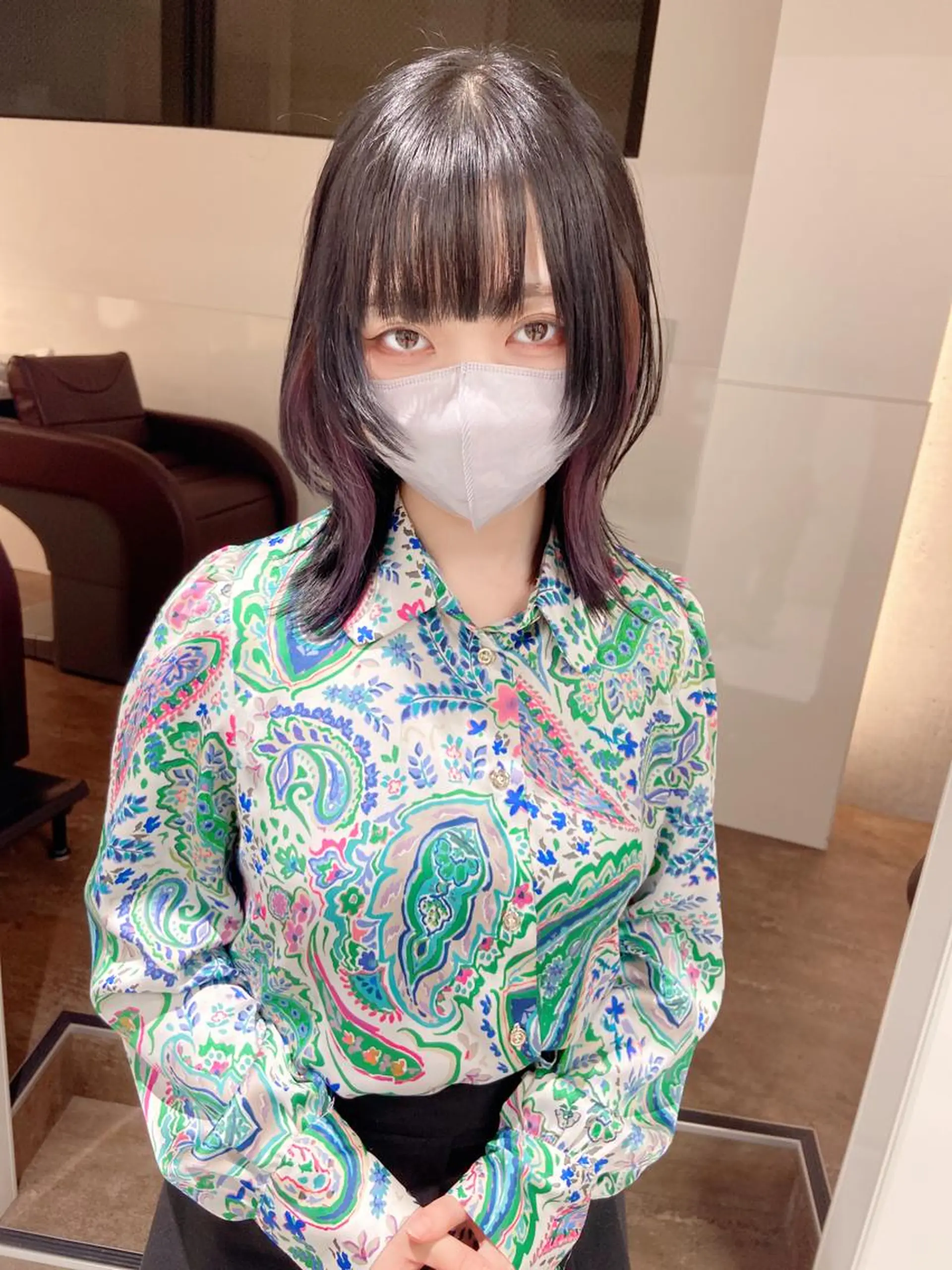 セミロング カラー トリートメント ウルフカット Amelie yunのヘアスタイル