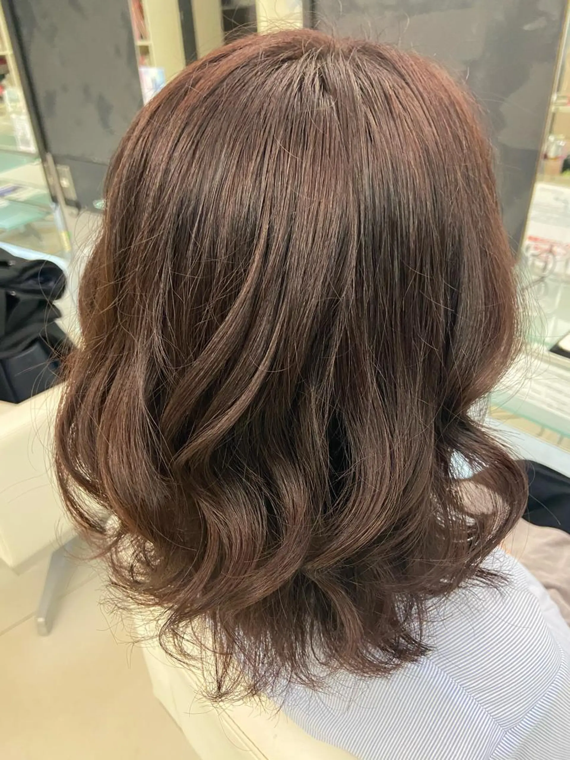 ミディアム カラー ブラウンカラー ピンクカラー ピンクブラウン 後藤 卓哉のヘアスタイル