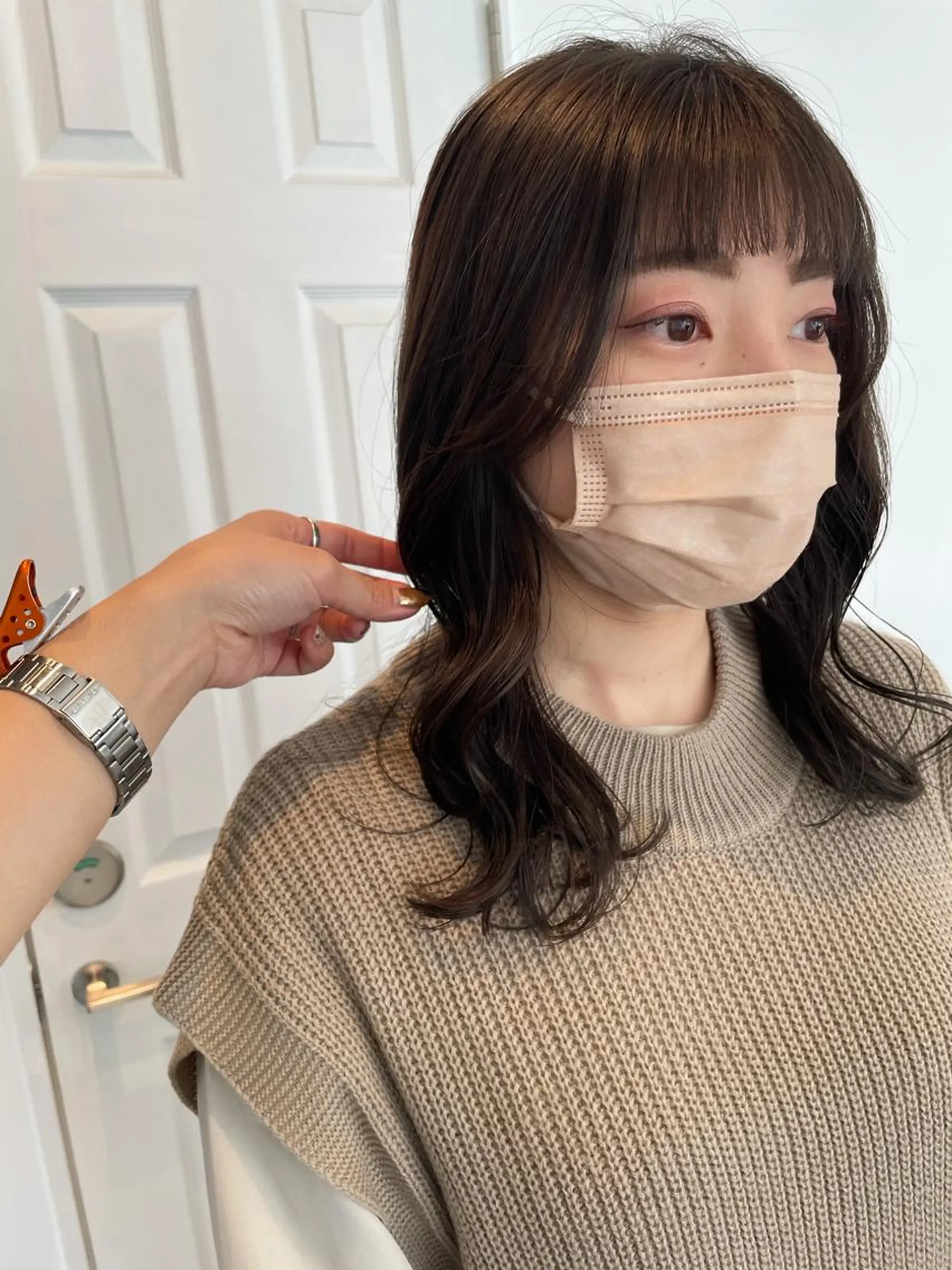 セミロング カラー ヘアアレンジ REONA🪽✨薬院 レイヤーカット🫧のヘアスタイル