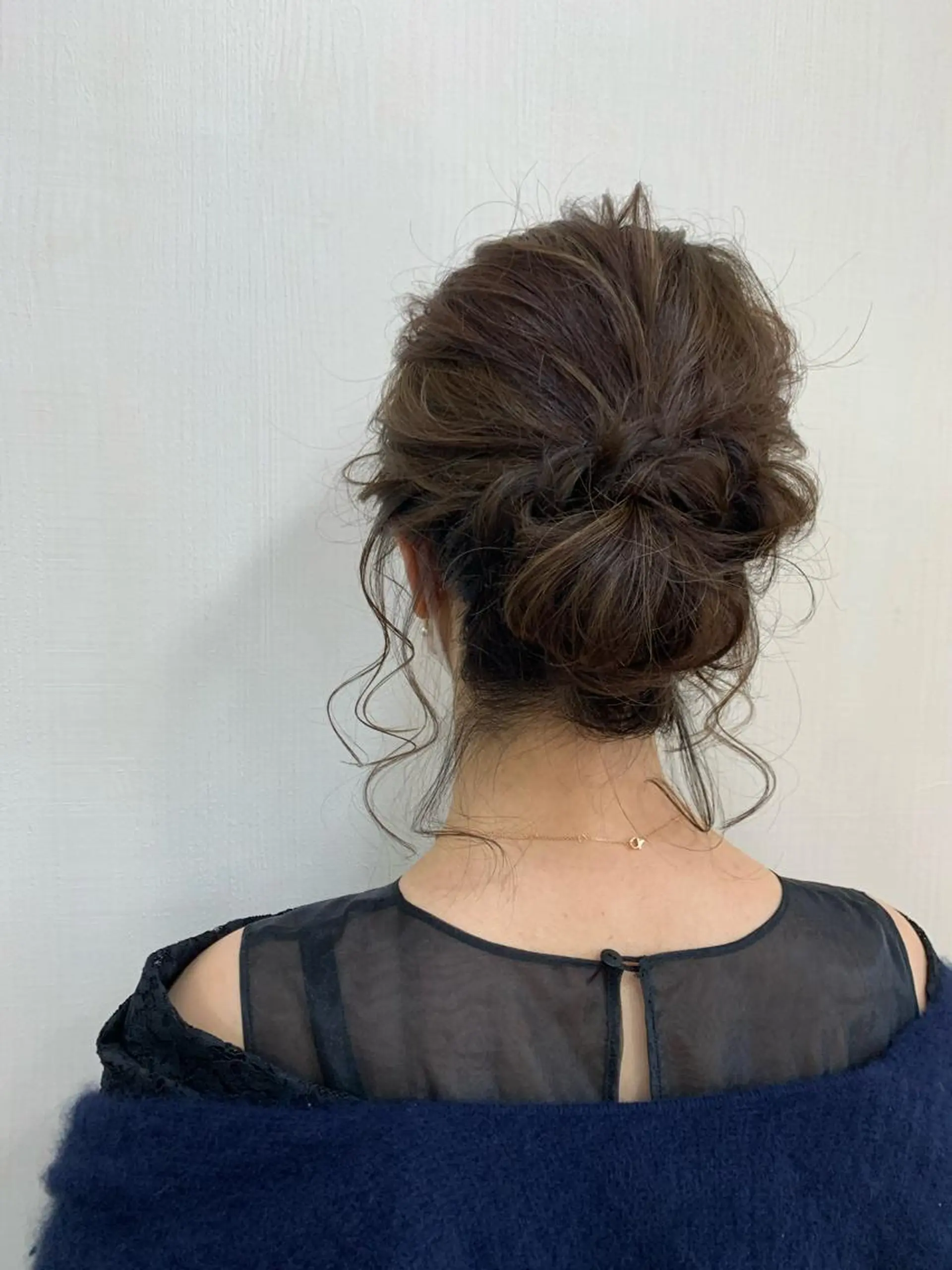 セミロング カラー ヘアアレンジ ヘアセット きむえり/髪質改善 /うねり広がり改善のヘアスタイル