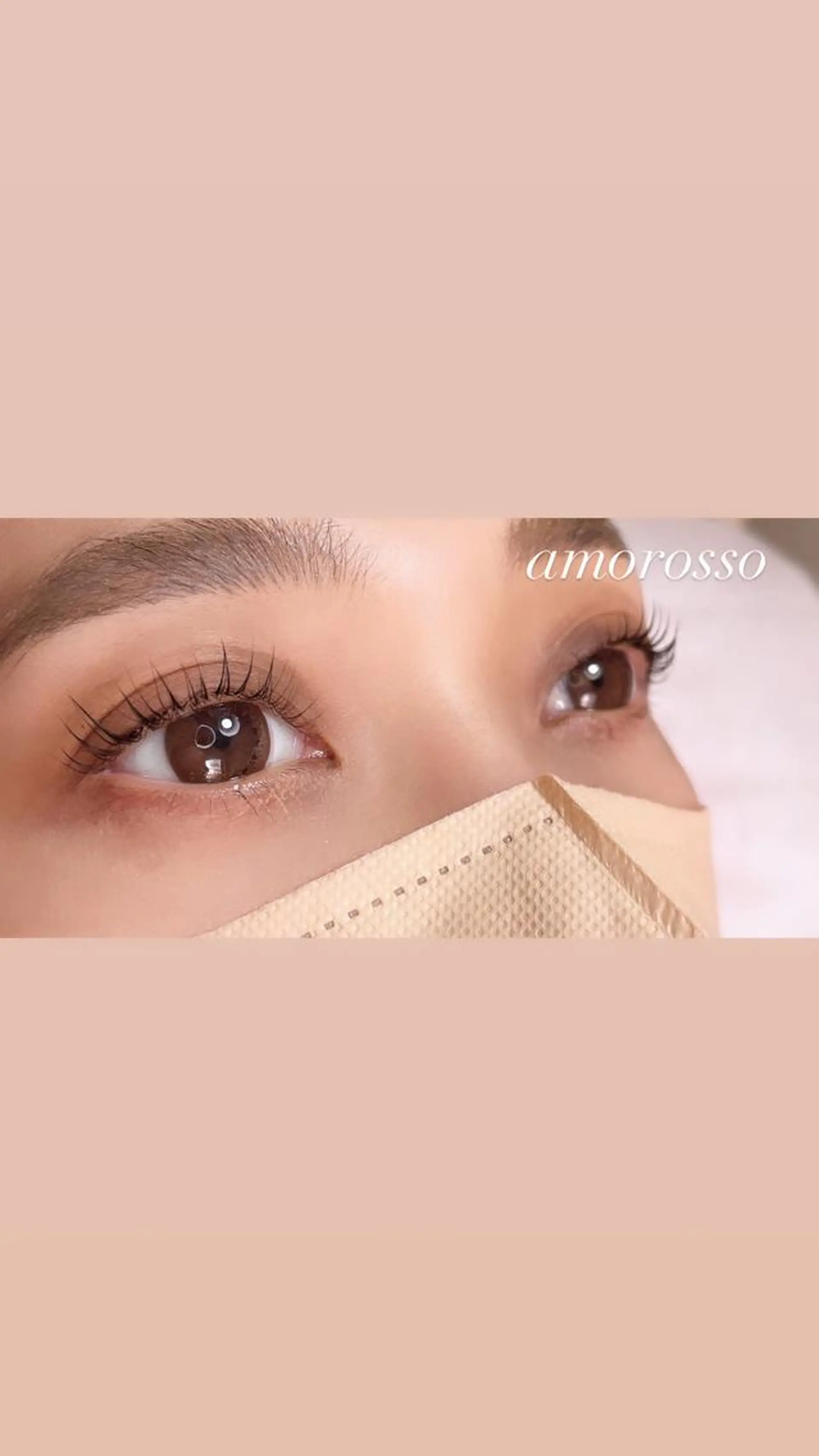 ロング カラー パーマ マツエク・マツパ アイブロウ 眉カラー 一重×まつ毛パーマ マツエク アモロッソ 🐻Miiのマツエク・マツパデザイン