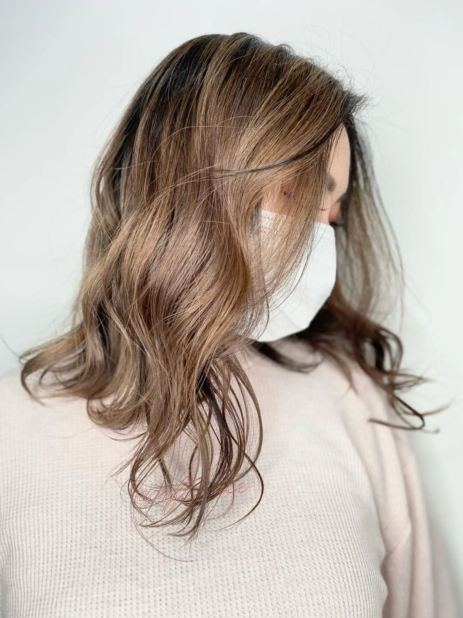 セミロング カラー opus 店長大和 レイヤー/赤み消しのヘアスタイル